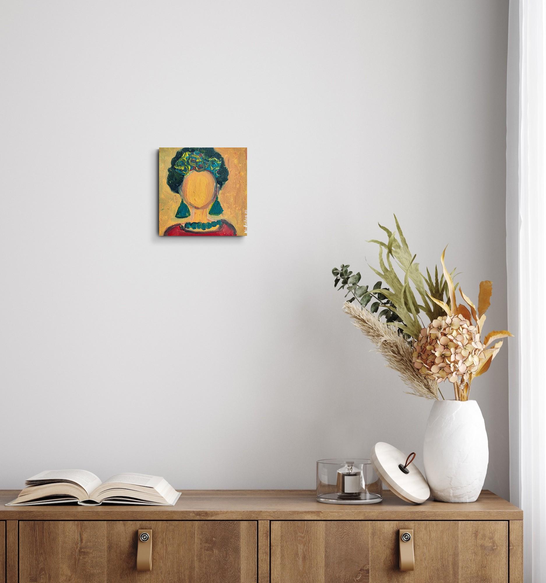 Portrait expressionniste abstrait de Frida Kahlo toile à l'huile 