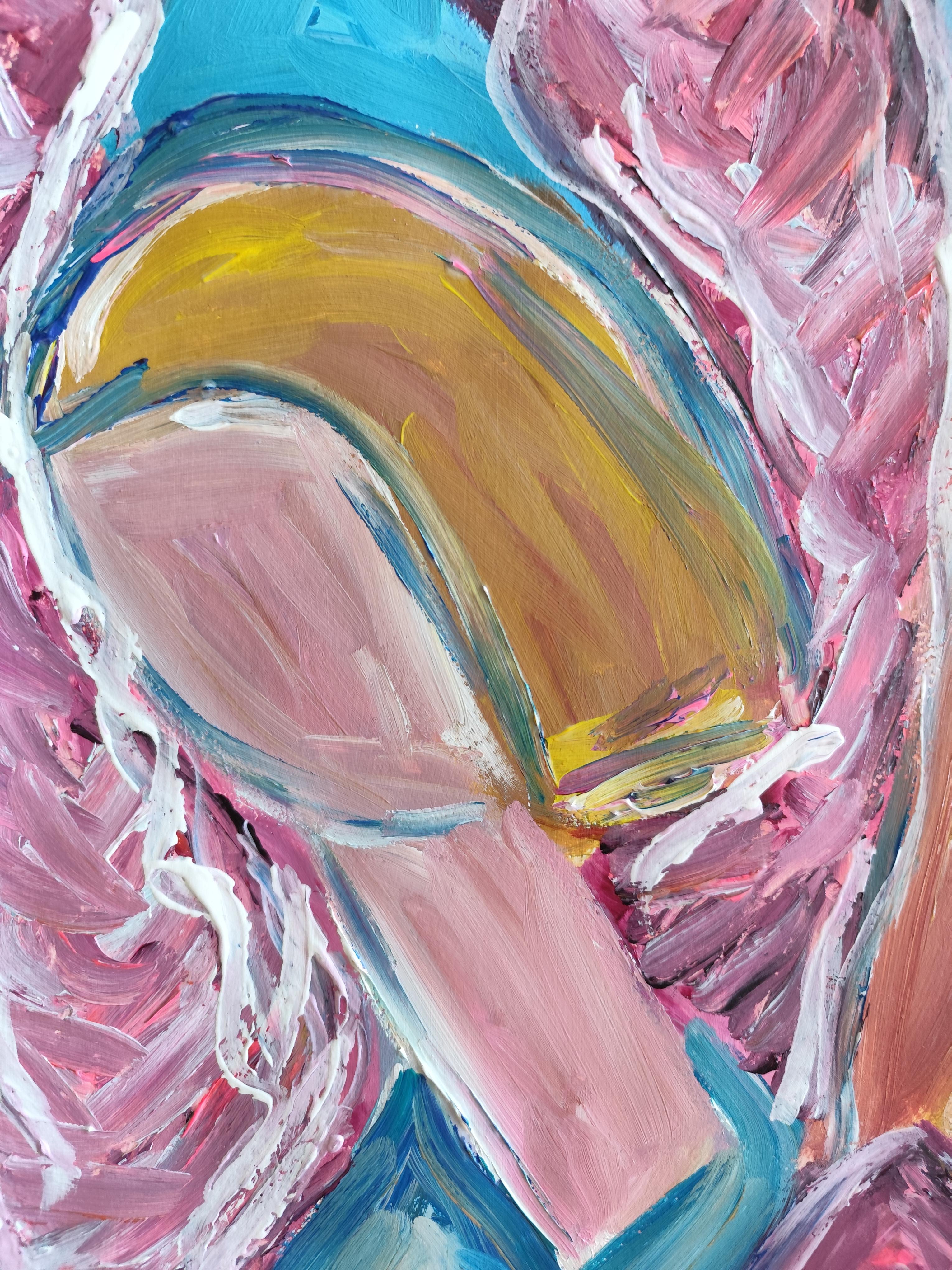 Pittura acrilica spirituale espressionista astratta su carta 