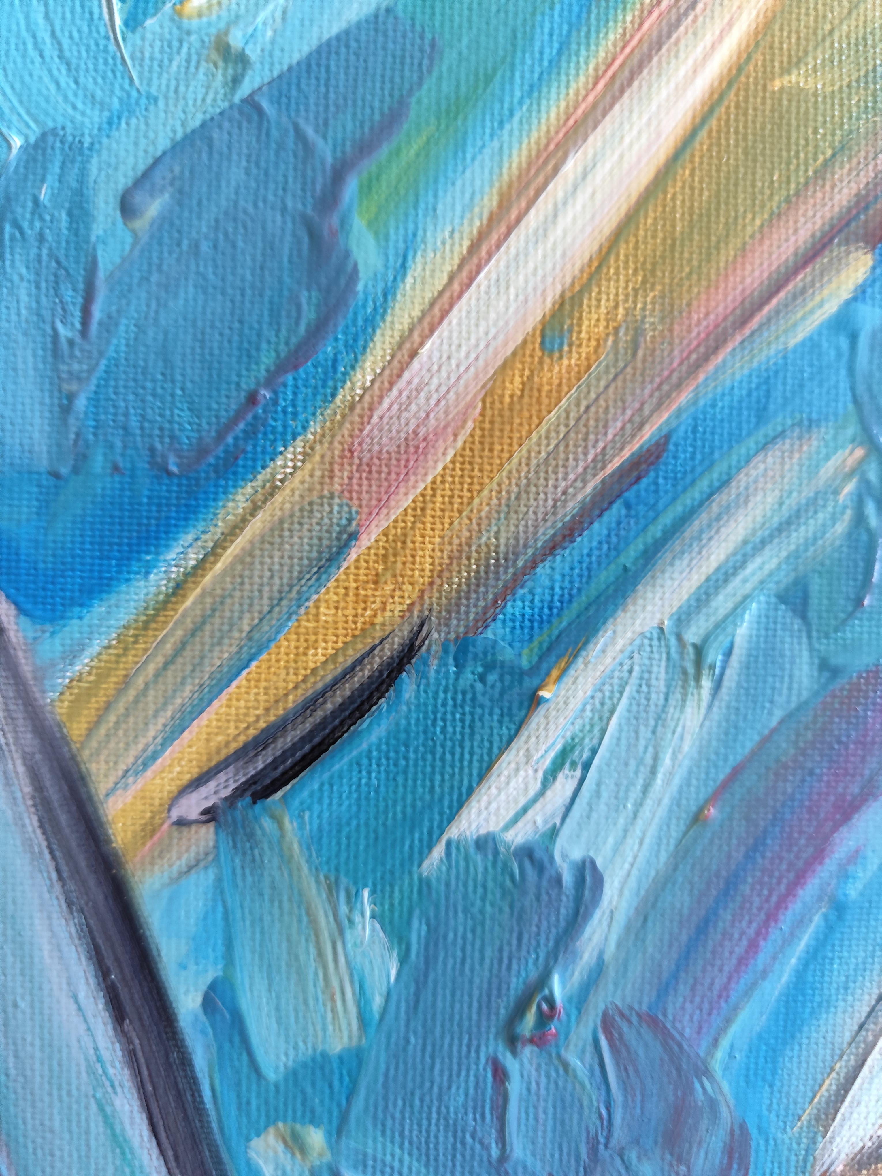 Abstract Expressionist woman oil on cardboard 