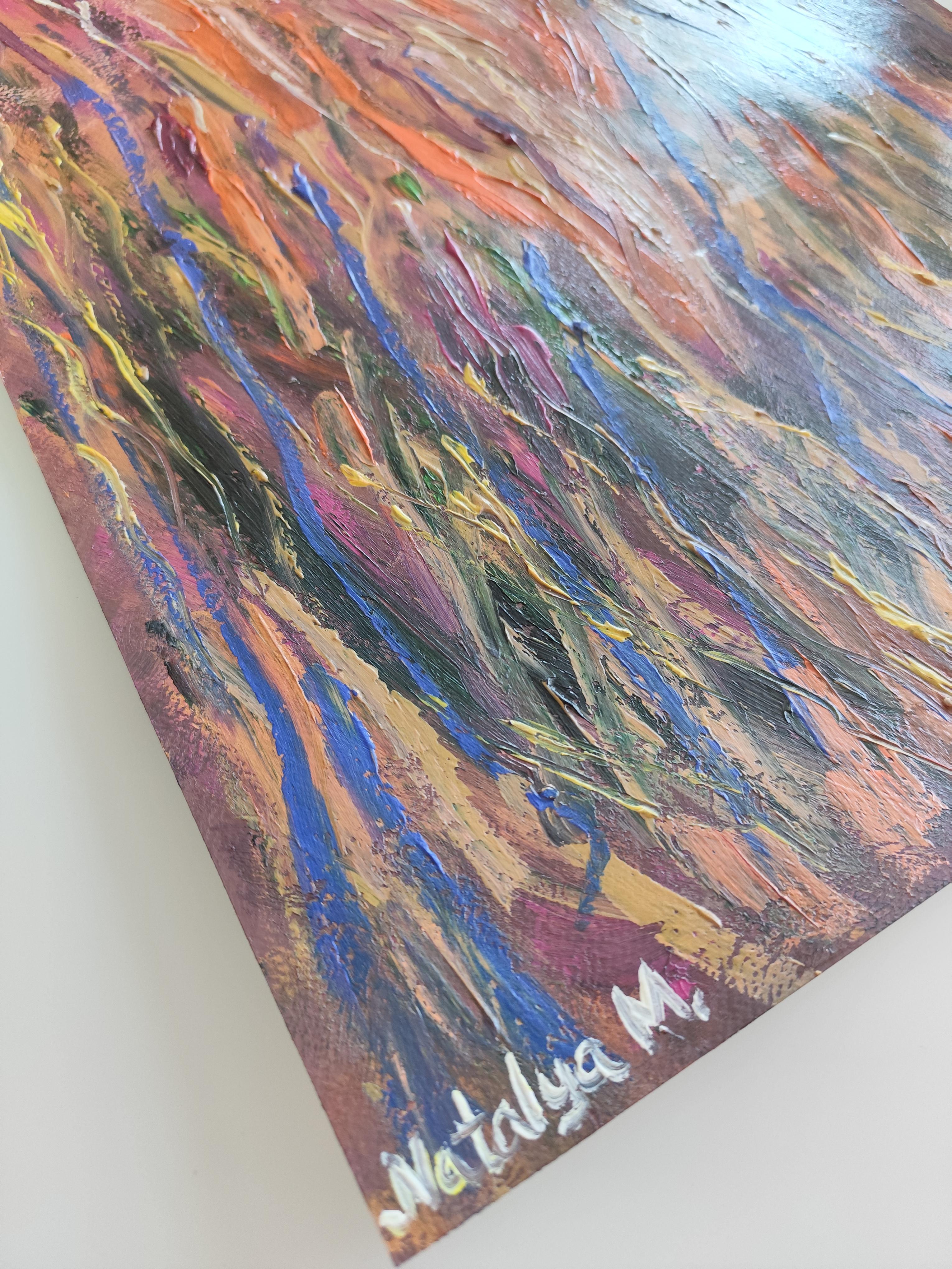 Peinture acrylique abstraite florale expressive sur papier « Vitality florale » en vente 14