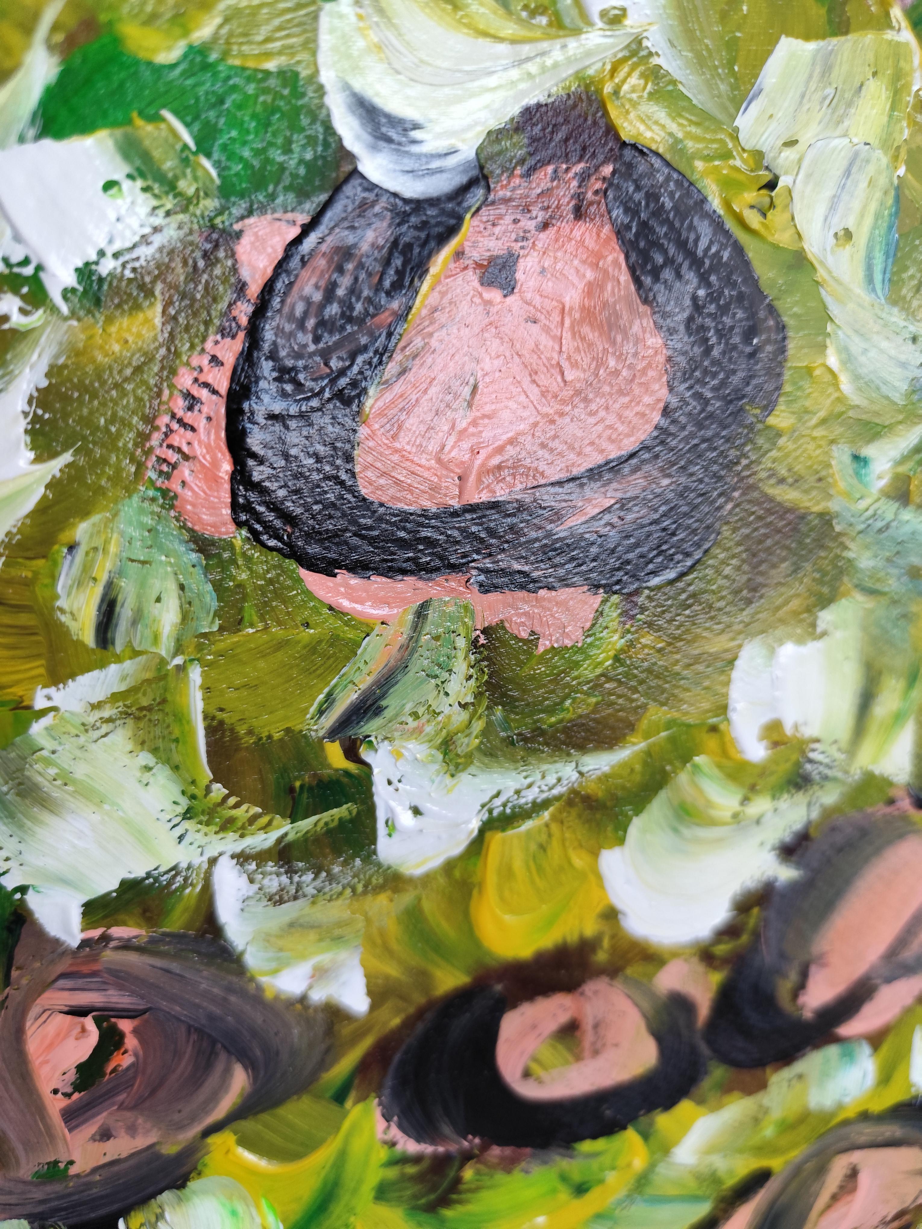 Peinture acrylique sur papier « beauté de la tournesol », roses florales abstraites et expressives en vente 5