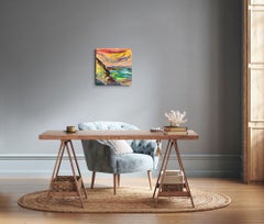Abstraktes, ausdrucksstarkes Acrylgemälde am Meer auf Leinwand „Charming Cliffview“
