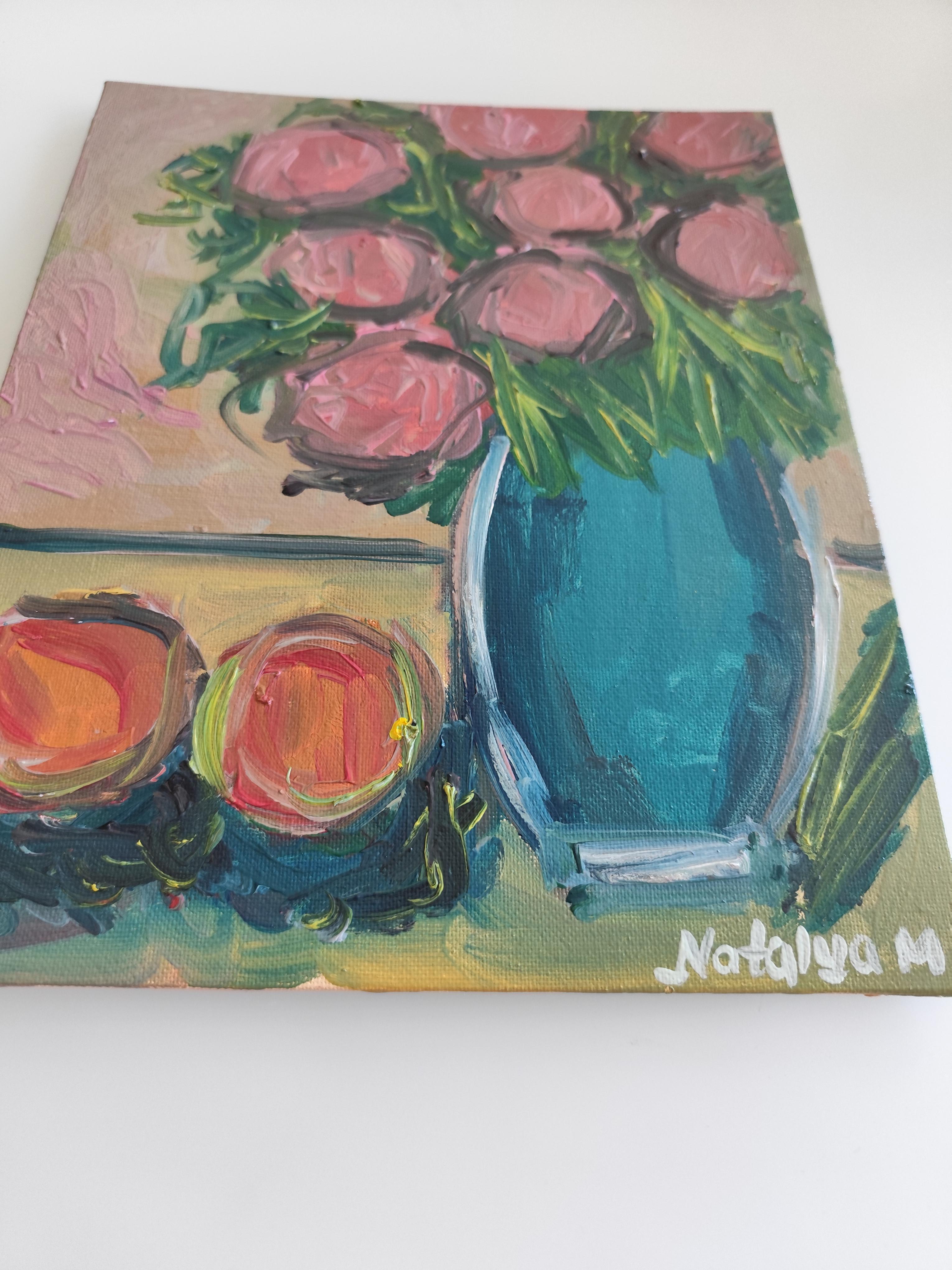 Peinture à l'huile impressionniste abstraite et florale expressive 