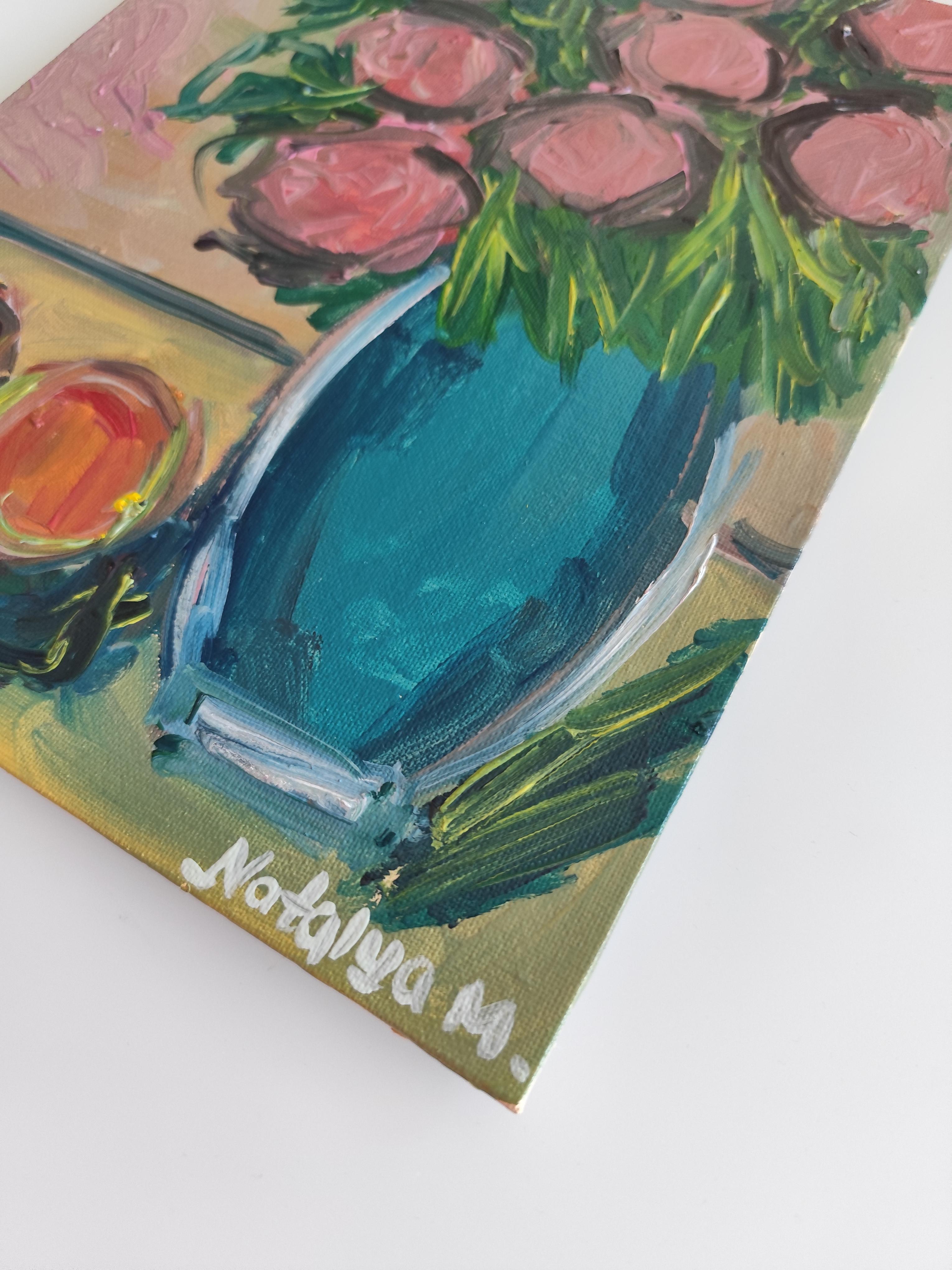 Peinture à l'huile impressionniste abstraite et florale expressive 