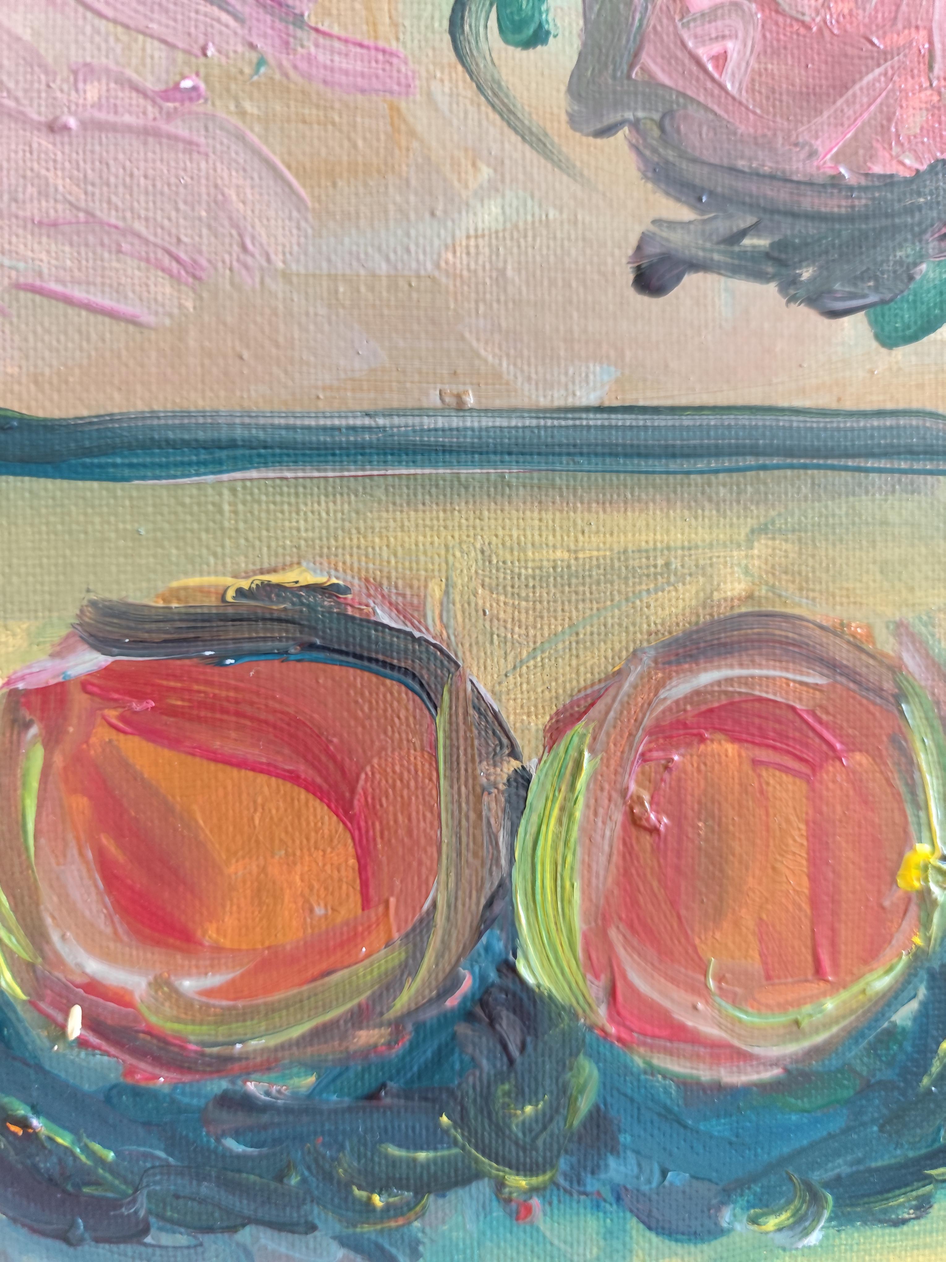 Peinture à l'huile impressionniste abstraite et florale expressive 