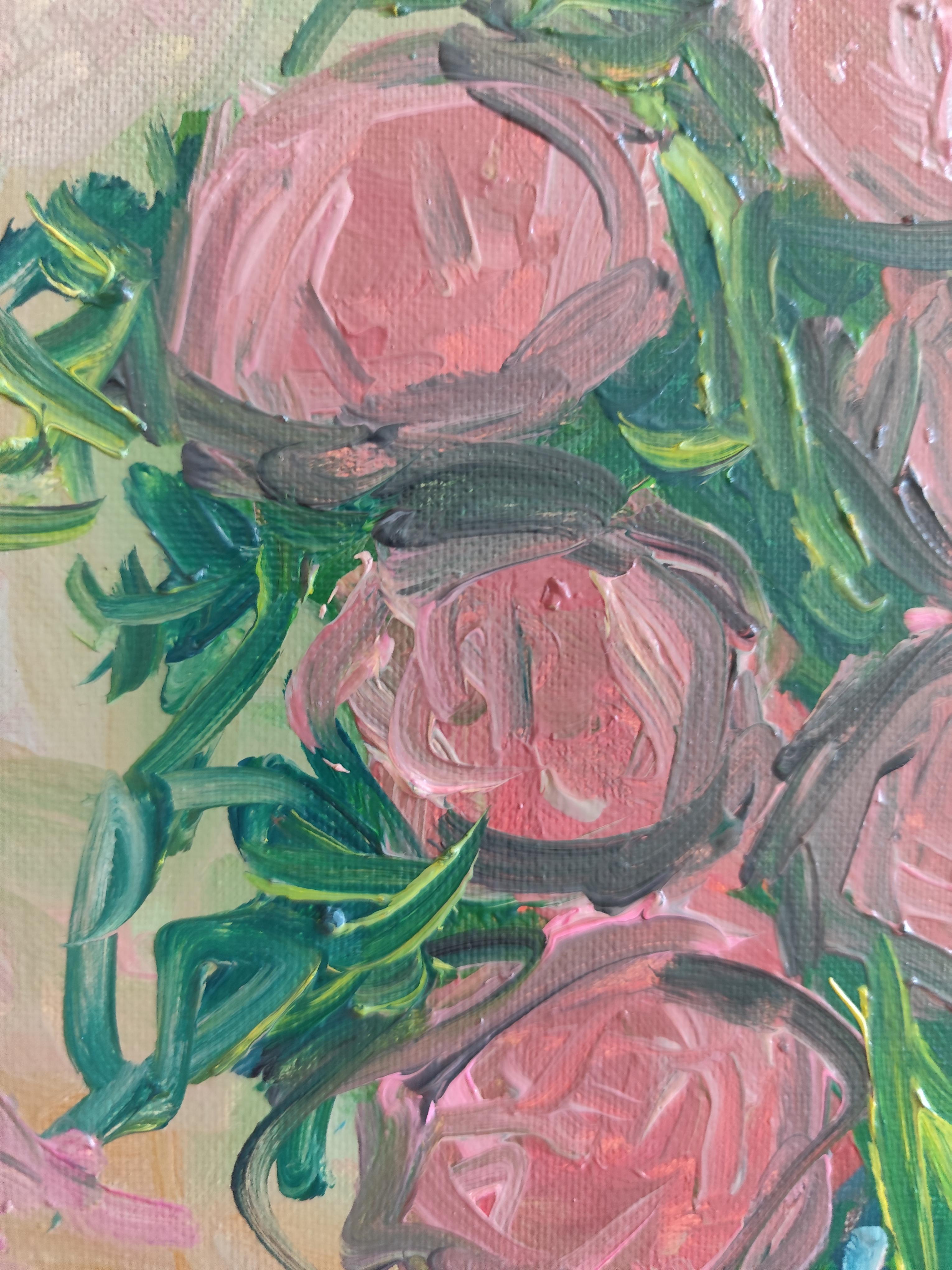 Peinture à l'huile impressionniste abstraite et florale expressive 