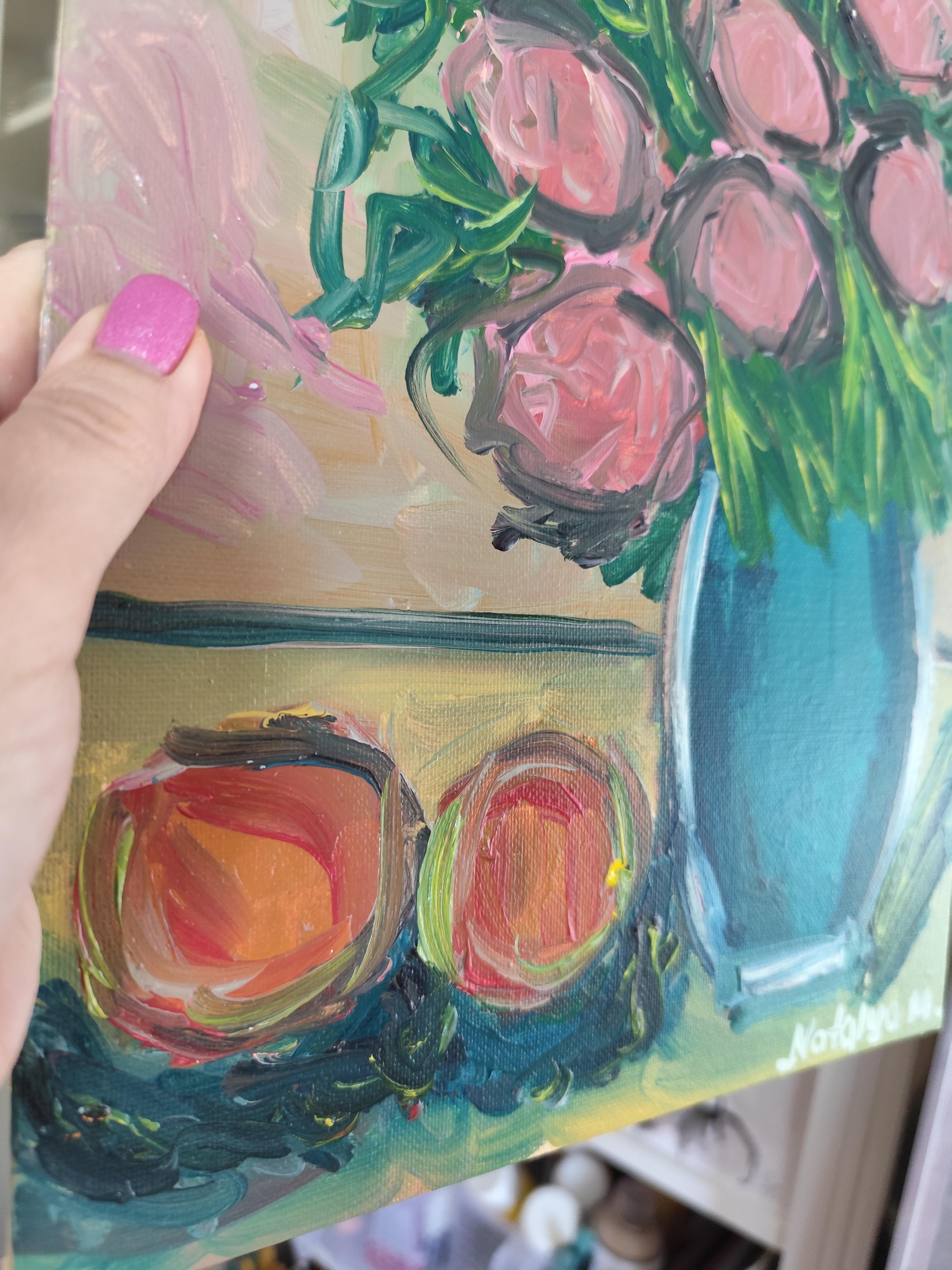 Peinture à l'huile impressionniste abstraite et florale expressive 