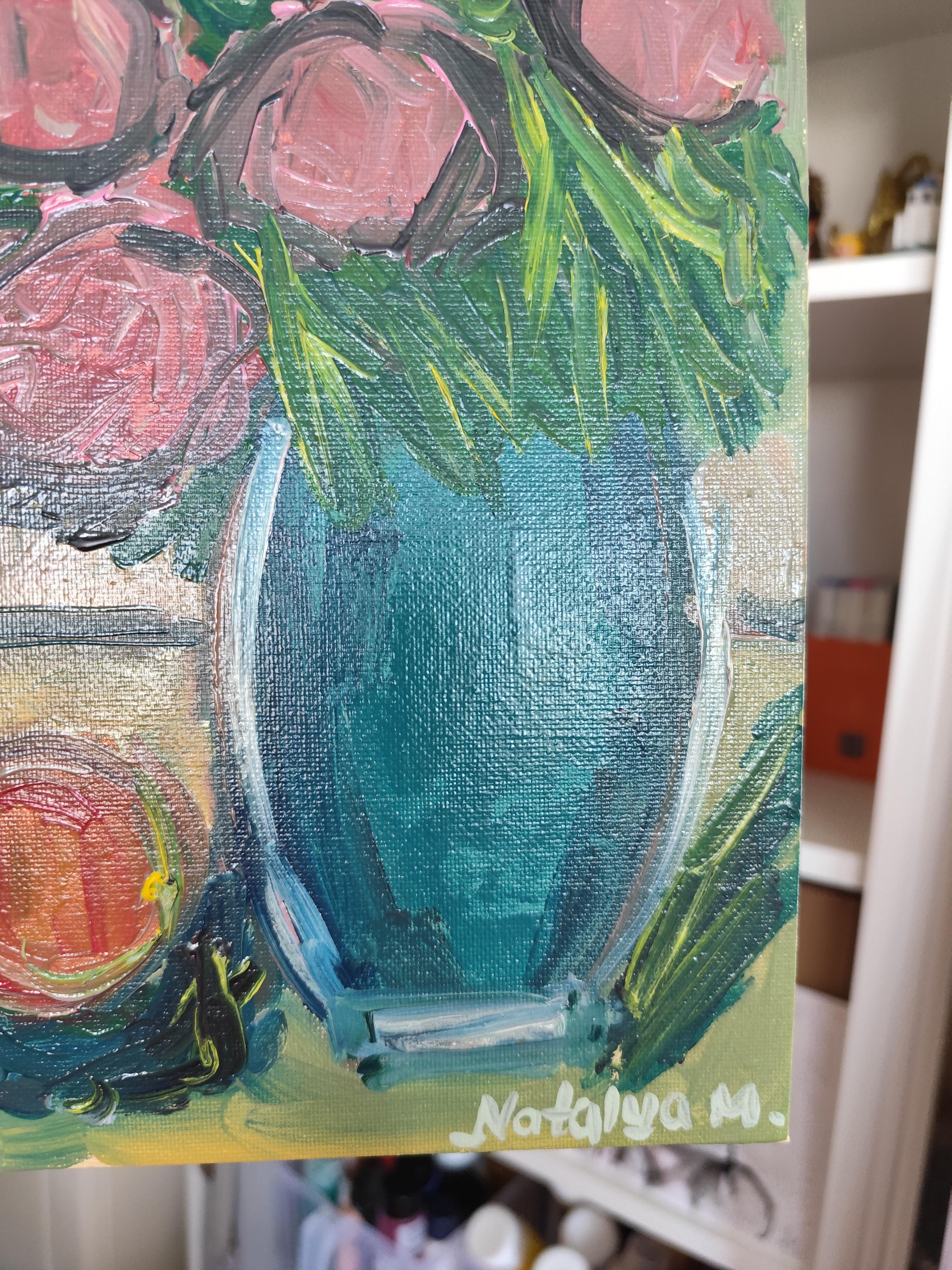 Peinture à l'huile impressionniste abstraite et florale expressive 