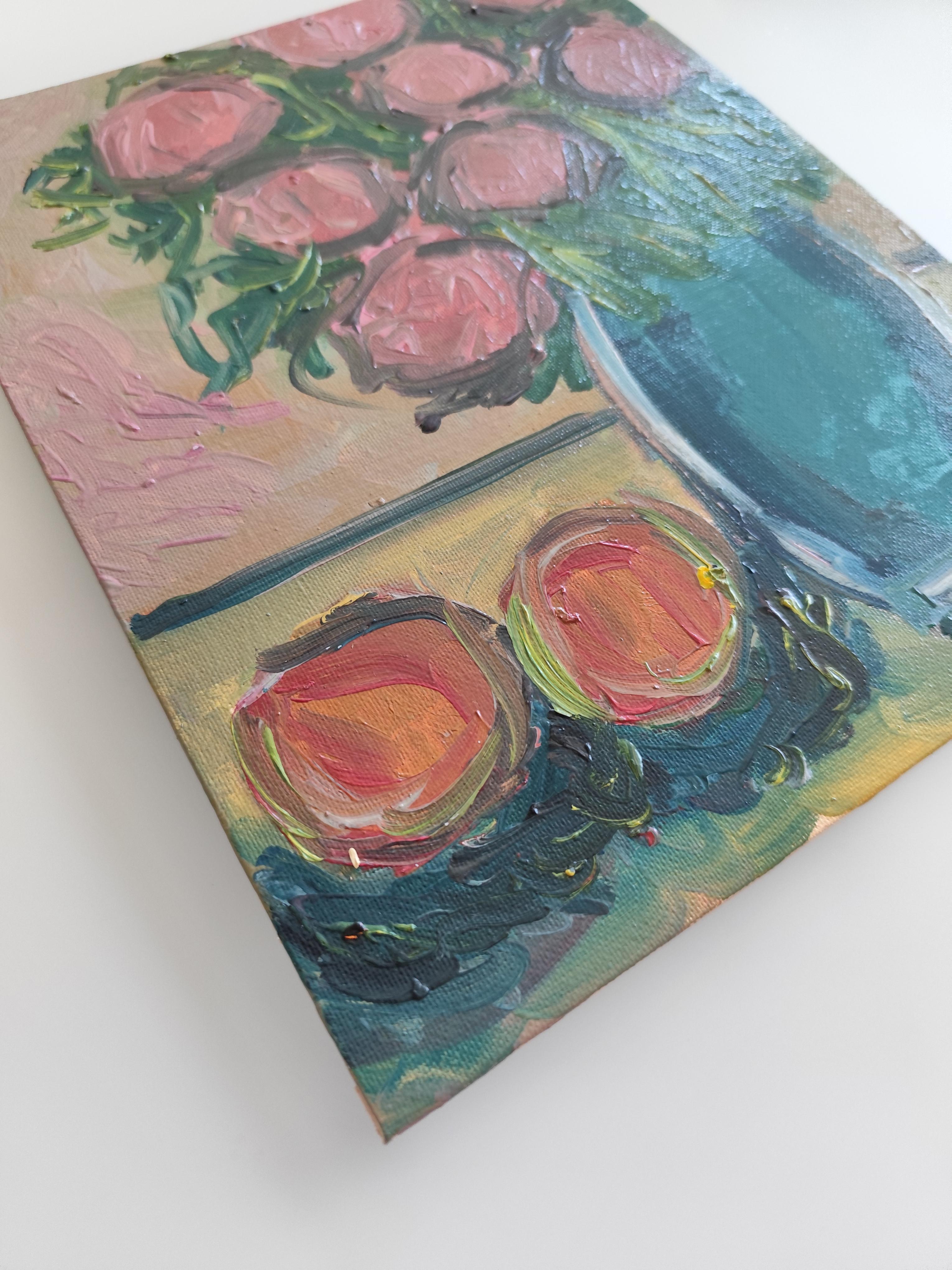 Peinture à l'huile impressionniste abstraite et florale expressive 