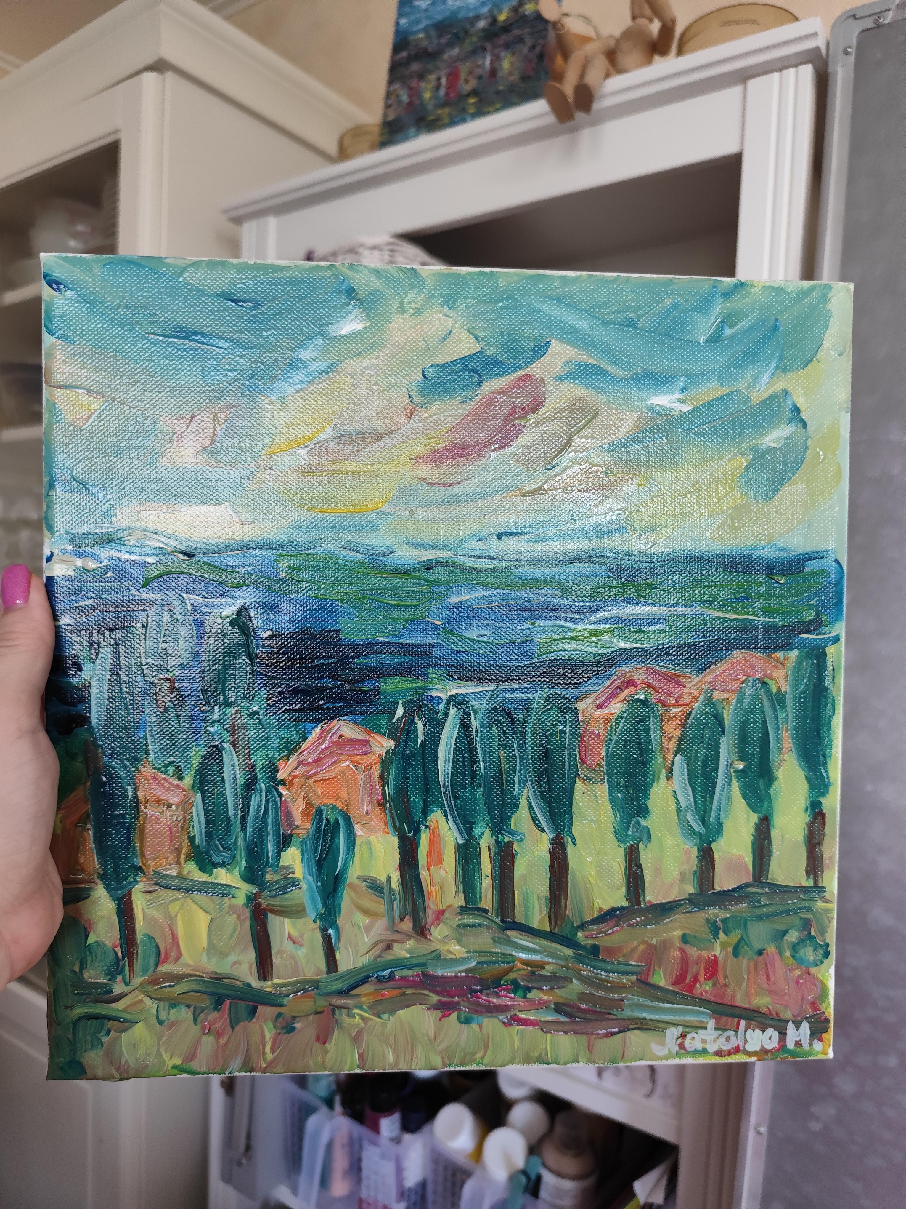 Pintura al óleo de naturaleza expresiva impresionista abstracta 