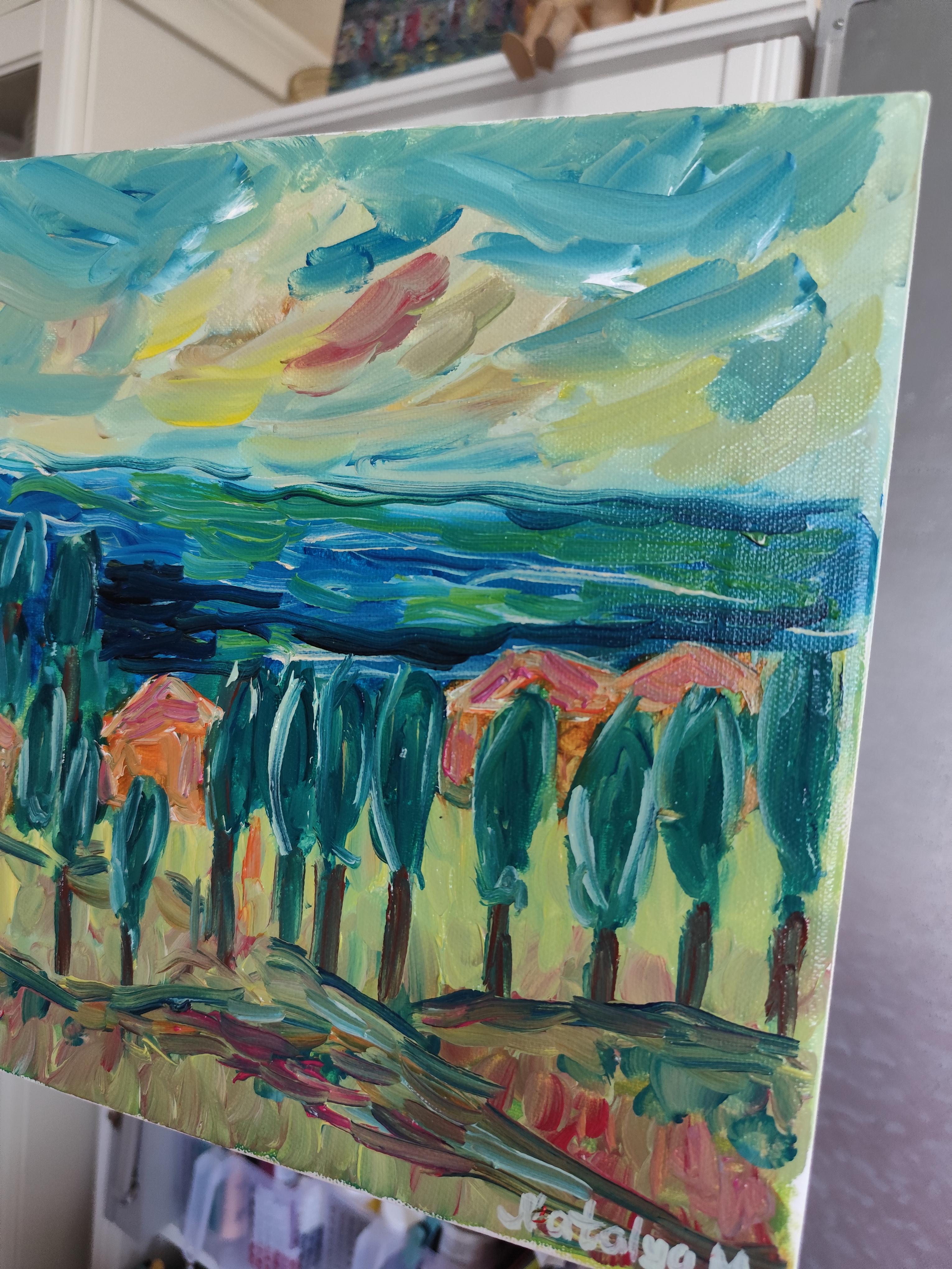 Pintura al óleo de naturaleza expresiva impresionista abstracta 