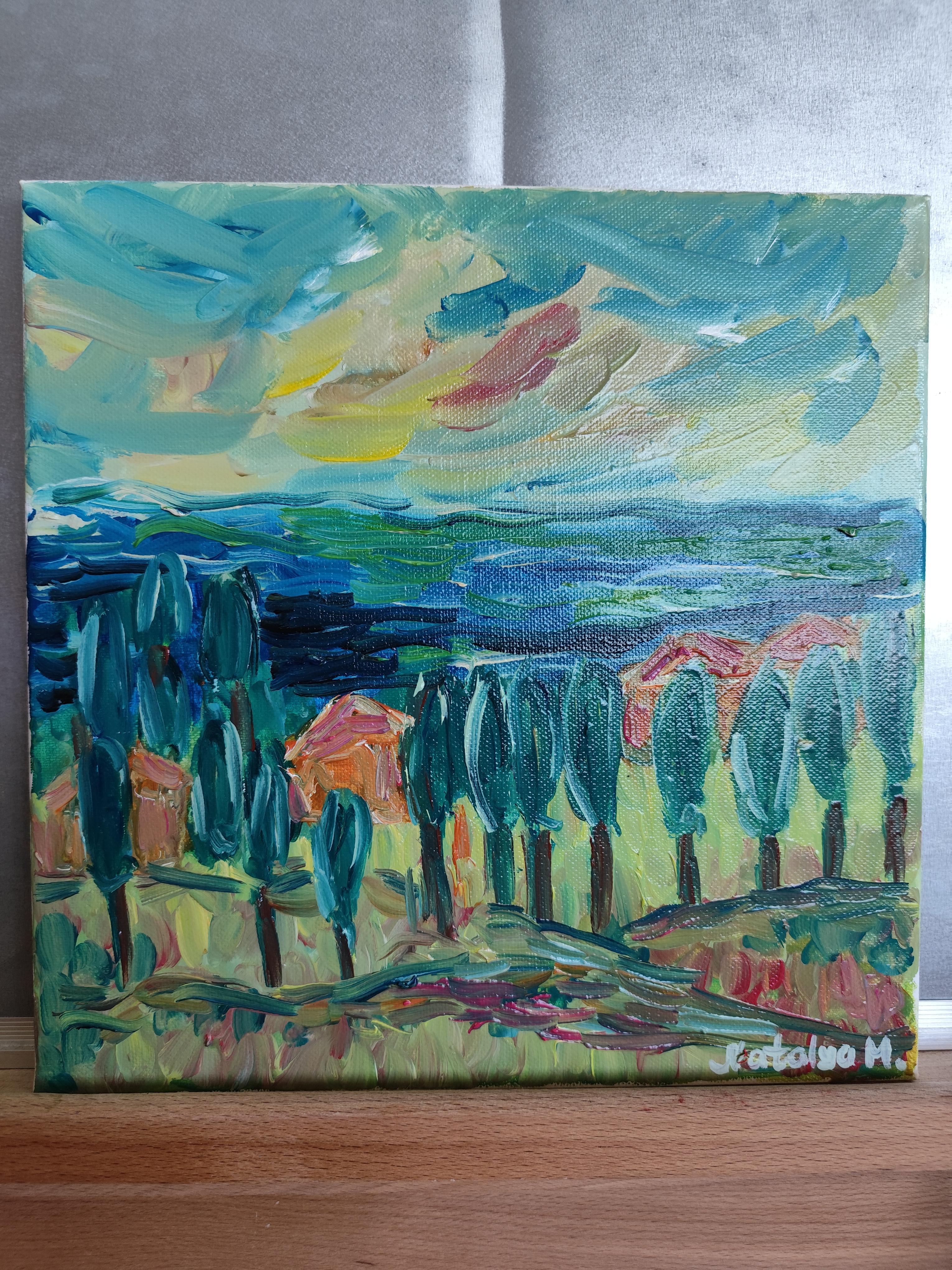 Pintura al óleo de naturaleza expresiva impresionista abstracta 