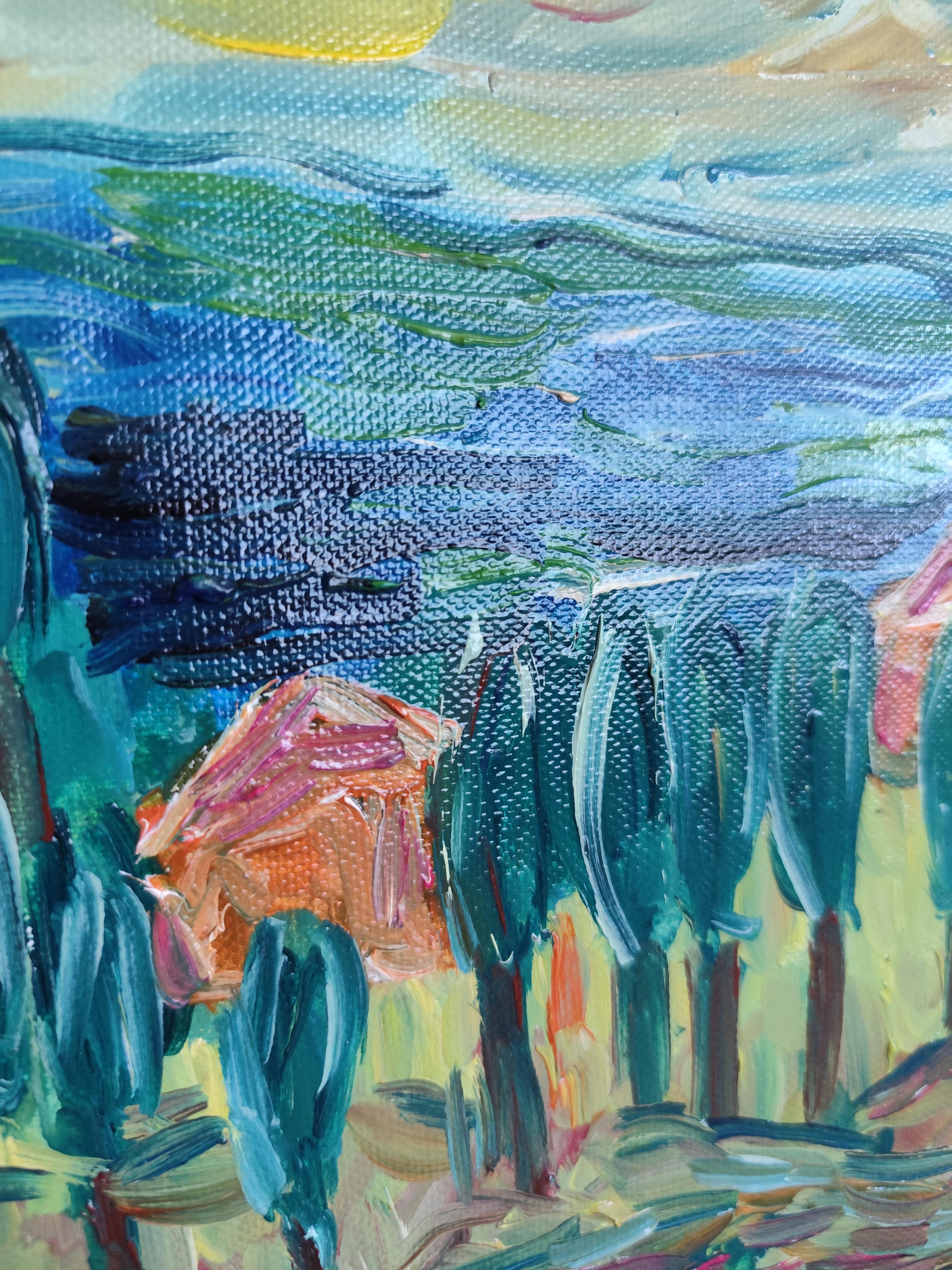 Pintura al óleo de naturaleza expresiva impresionista abstracta 