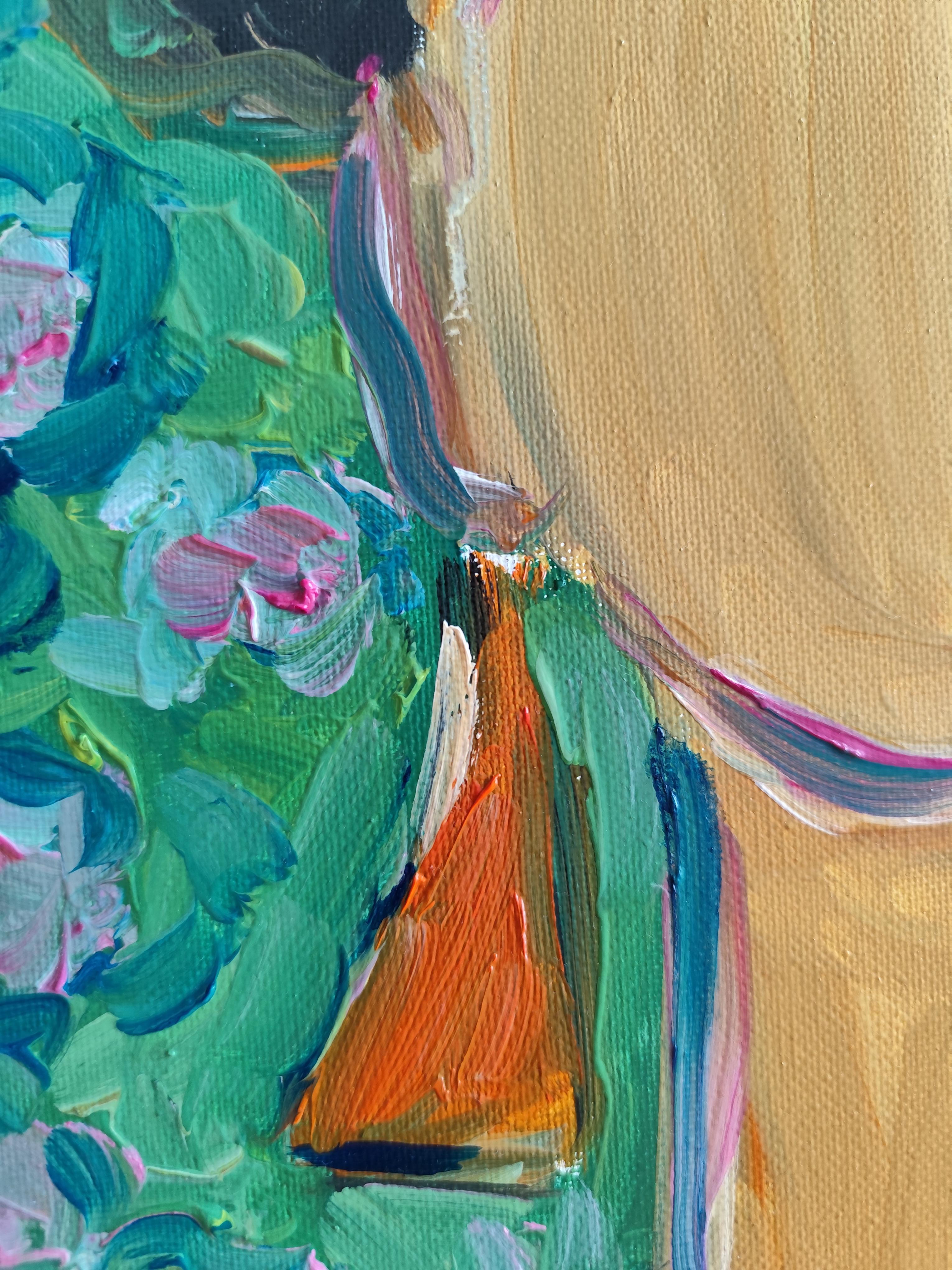 Abstract impressionist portrait of Frida Kahlo 