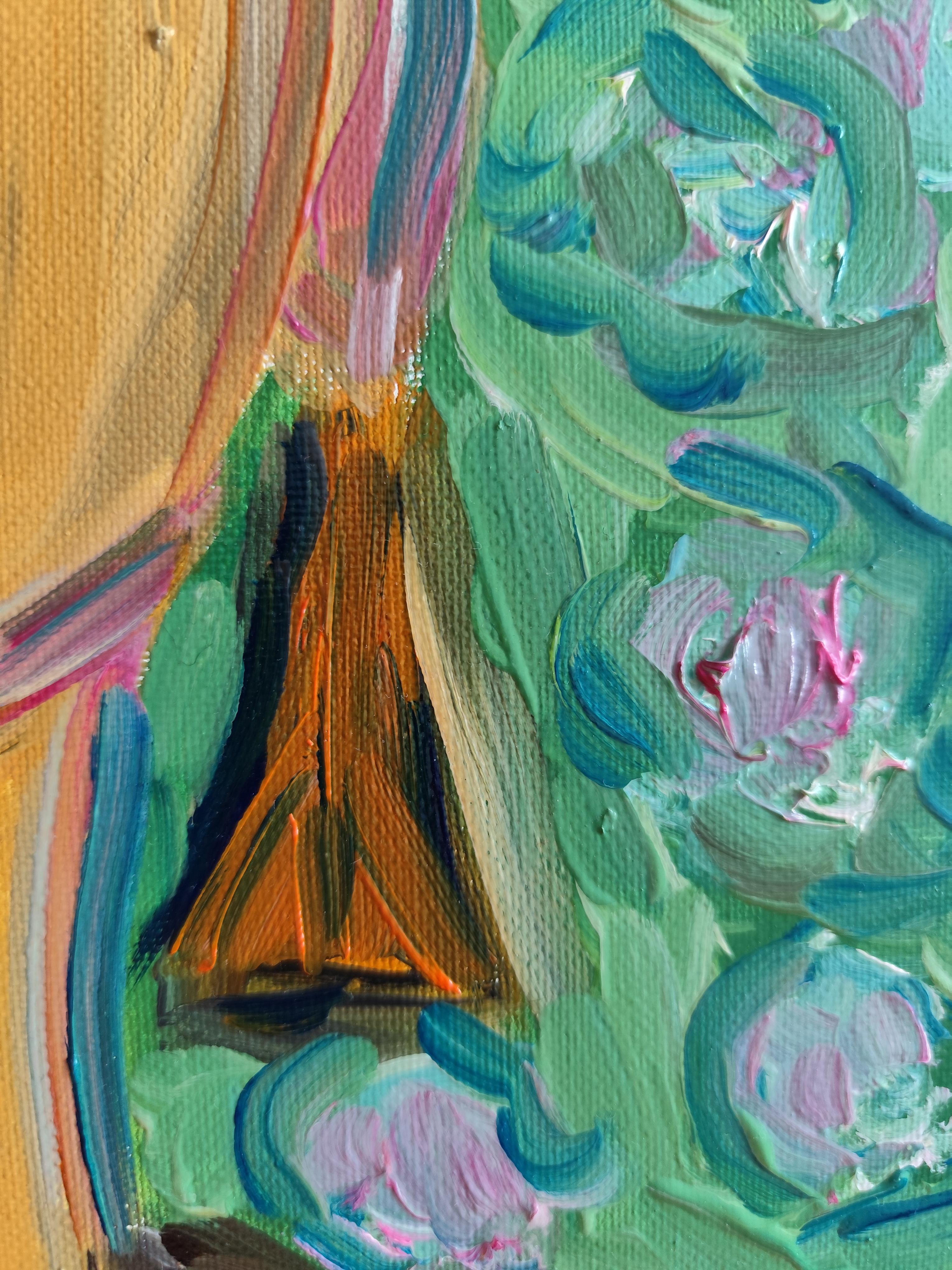 Abstract impressionist portrait of Frida Kahlo 