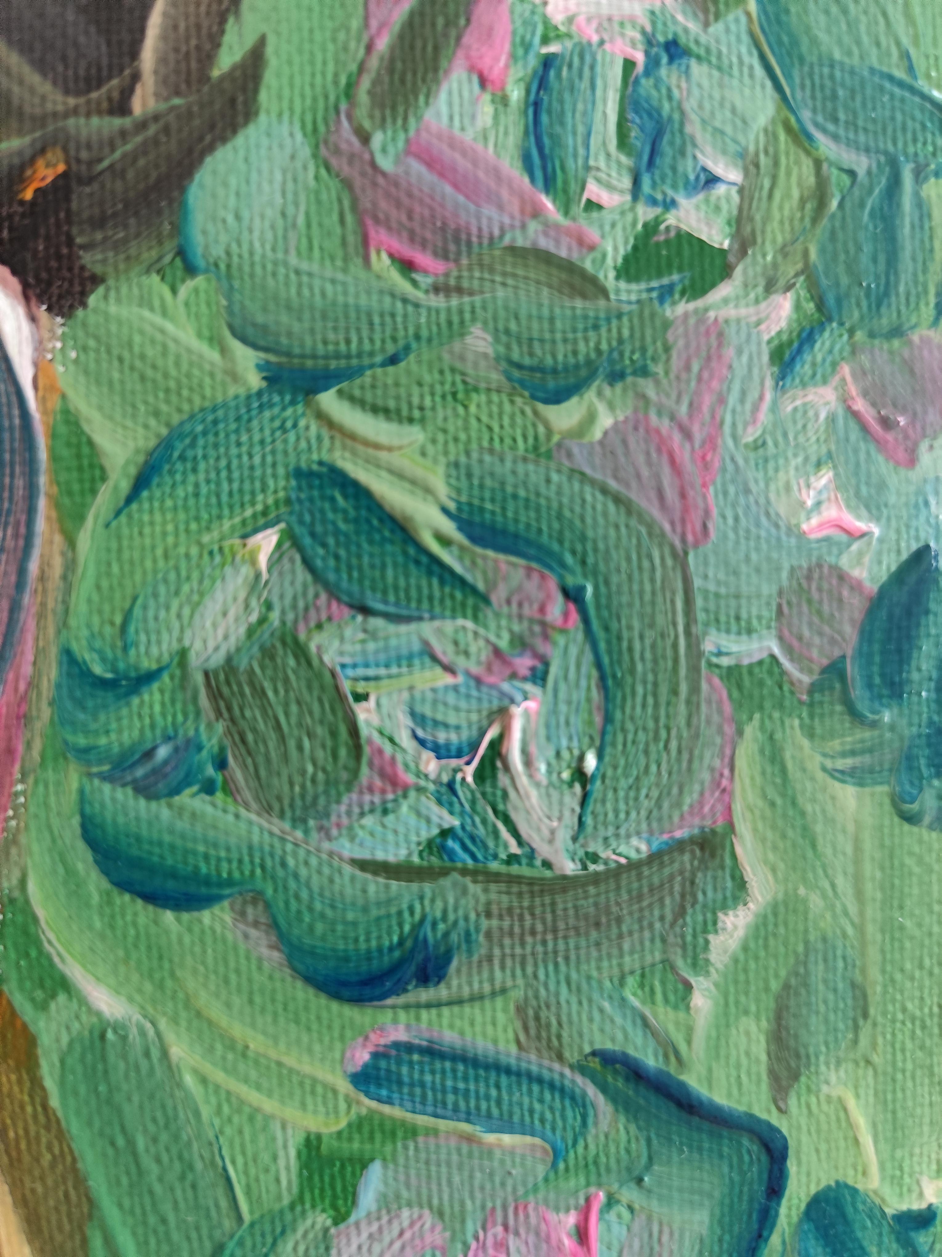 Abstract impressionist portrait of Frida Kahlo 