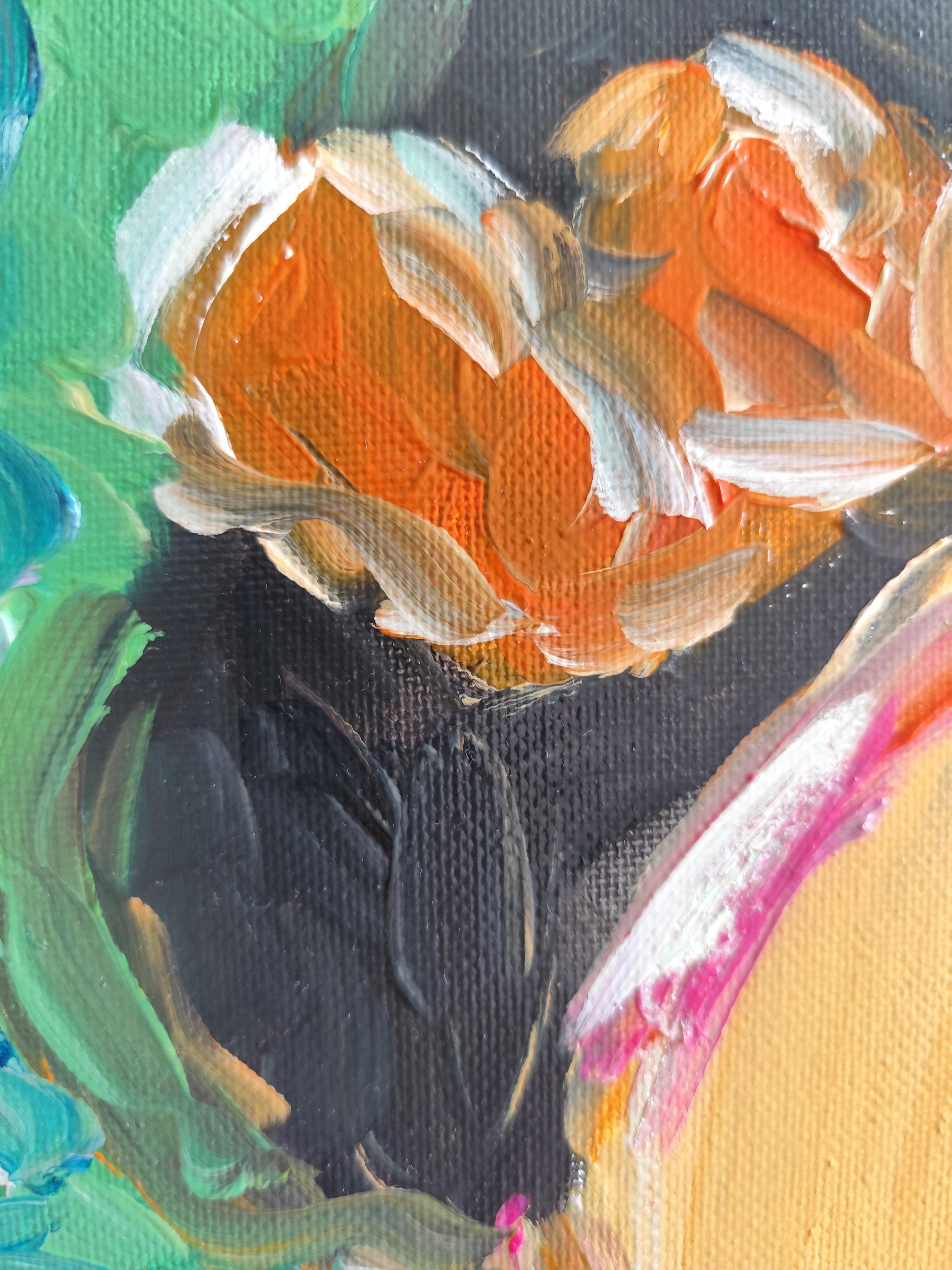 Abstract impressionist portrait of Frida Kahlo 