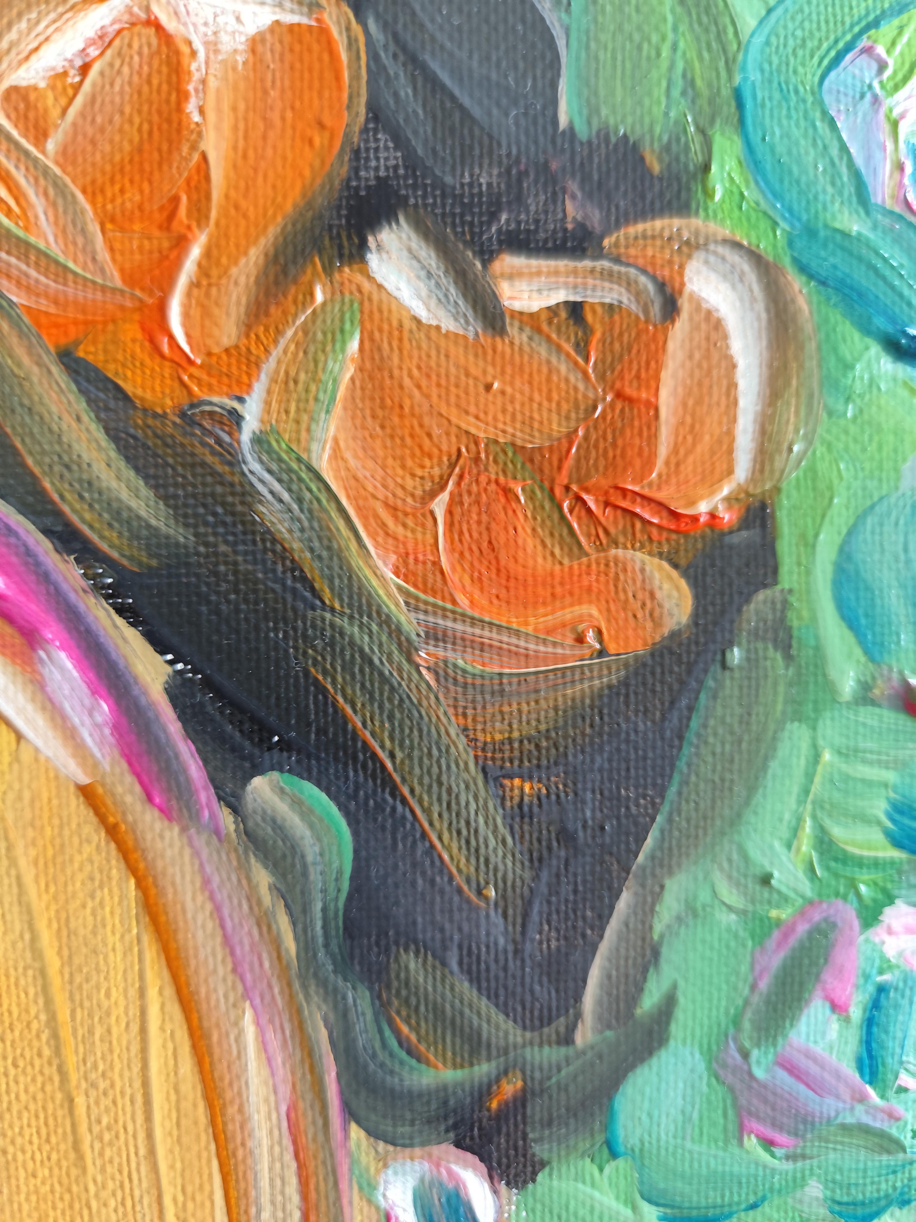 Abstract impressionist portrait of Frida Kahlo 
