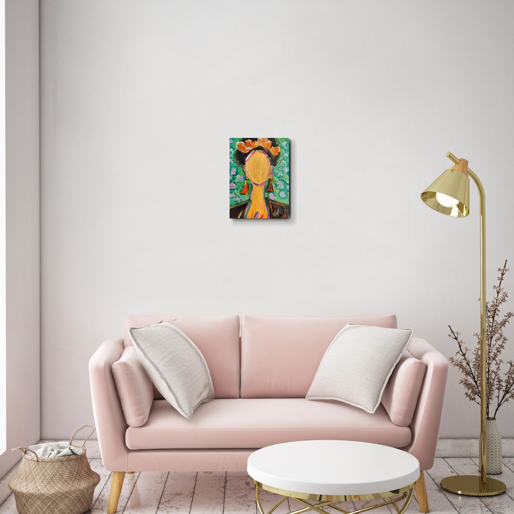 Abstract impressionist portrait of Frida Kahlo 