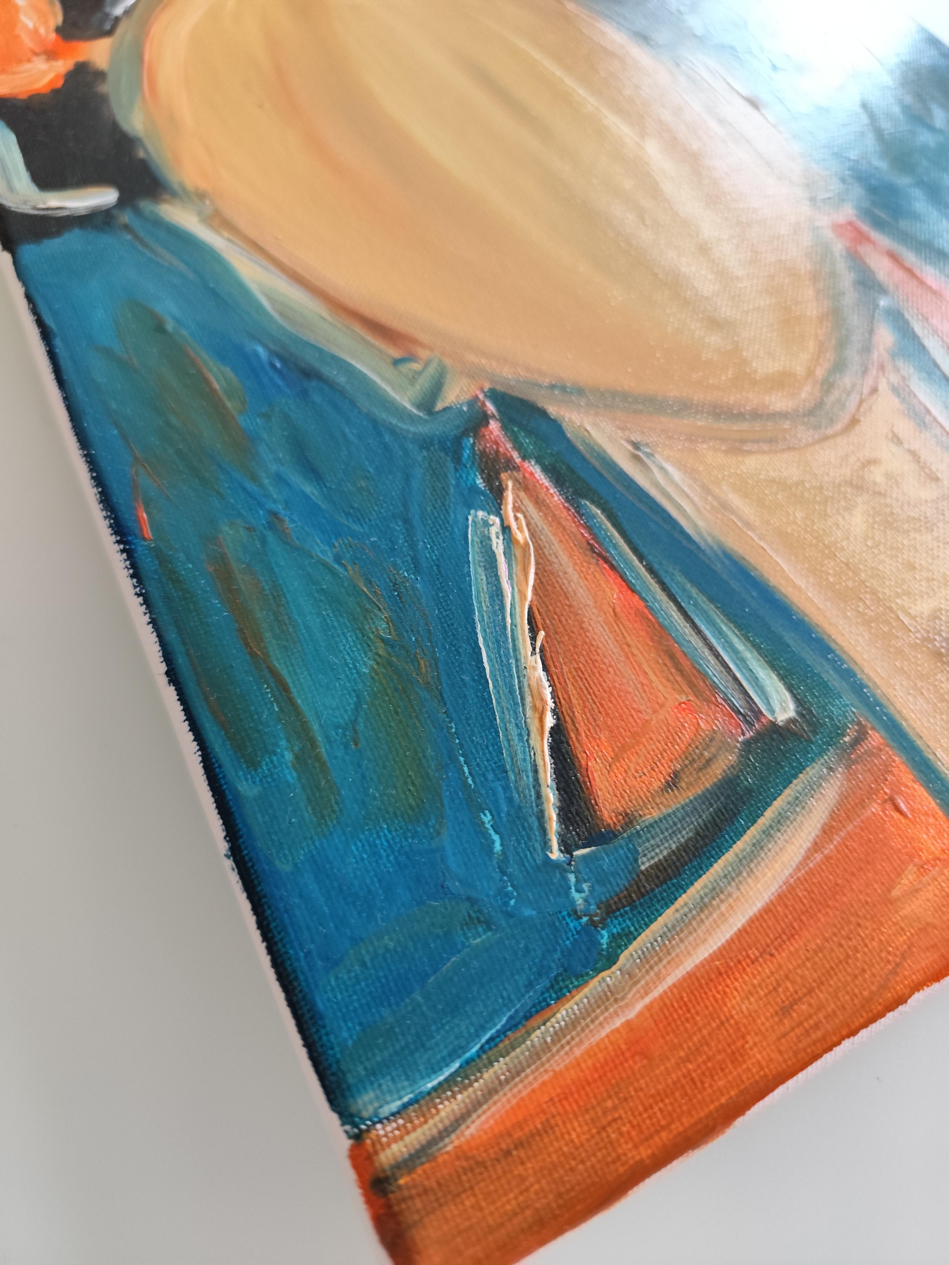 Abstract impressionist portrait of Frida Kahlo 
