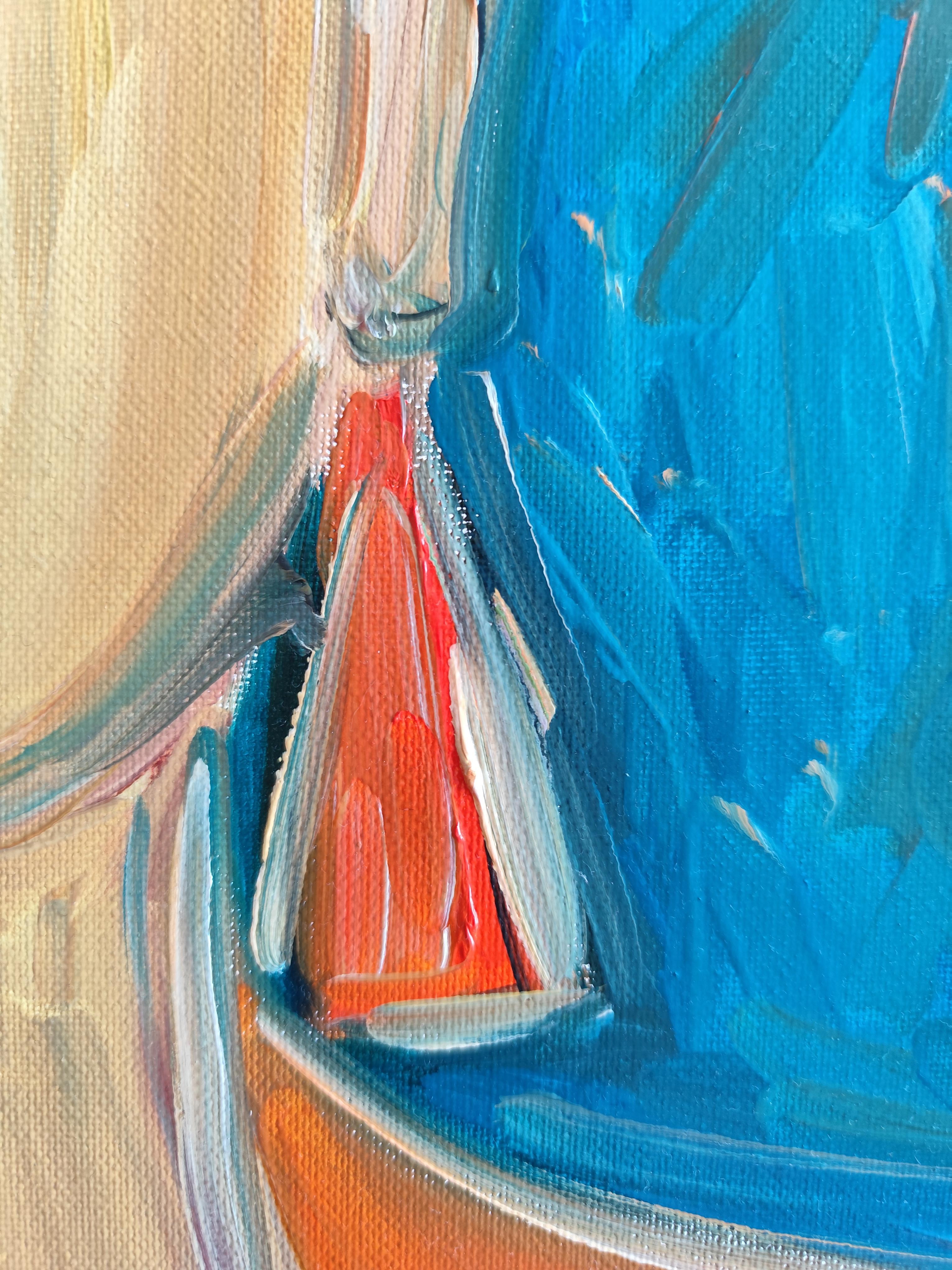 Abstract impressionist portrait of Frida Kahlo 
