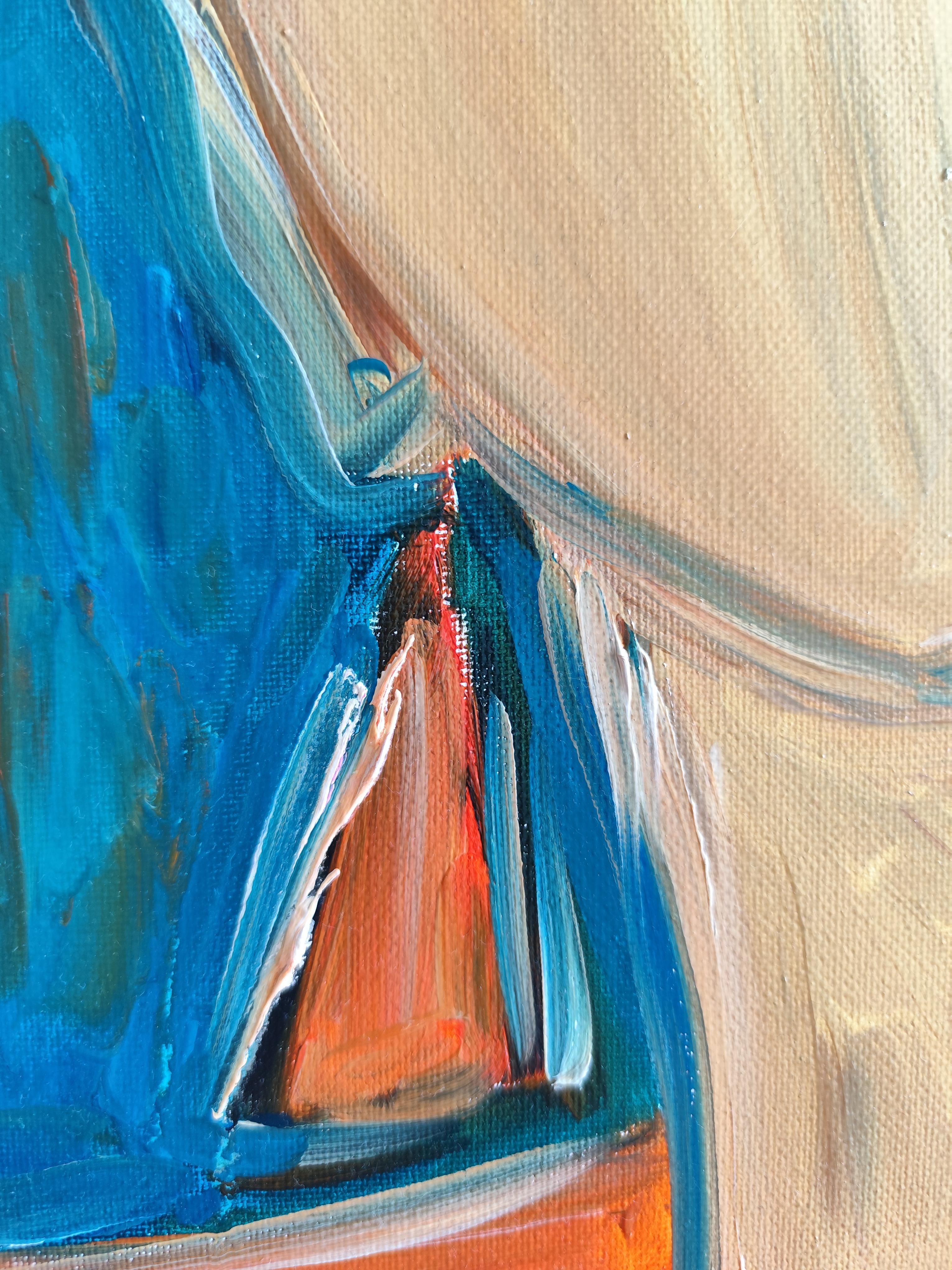 Abstract impressionist portrait of Frida Kahlo 