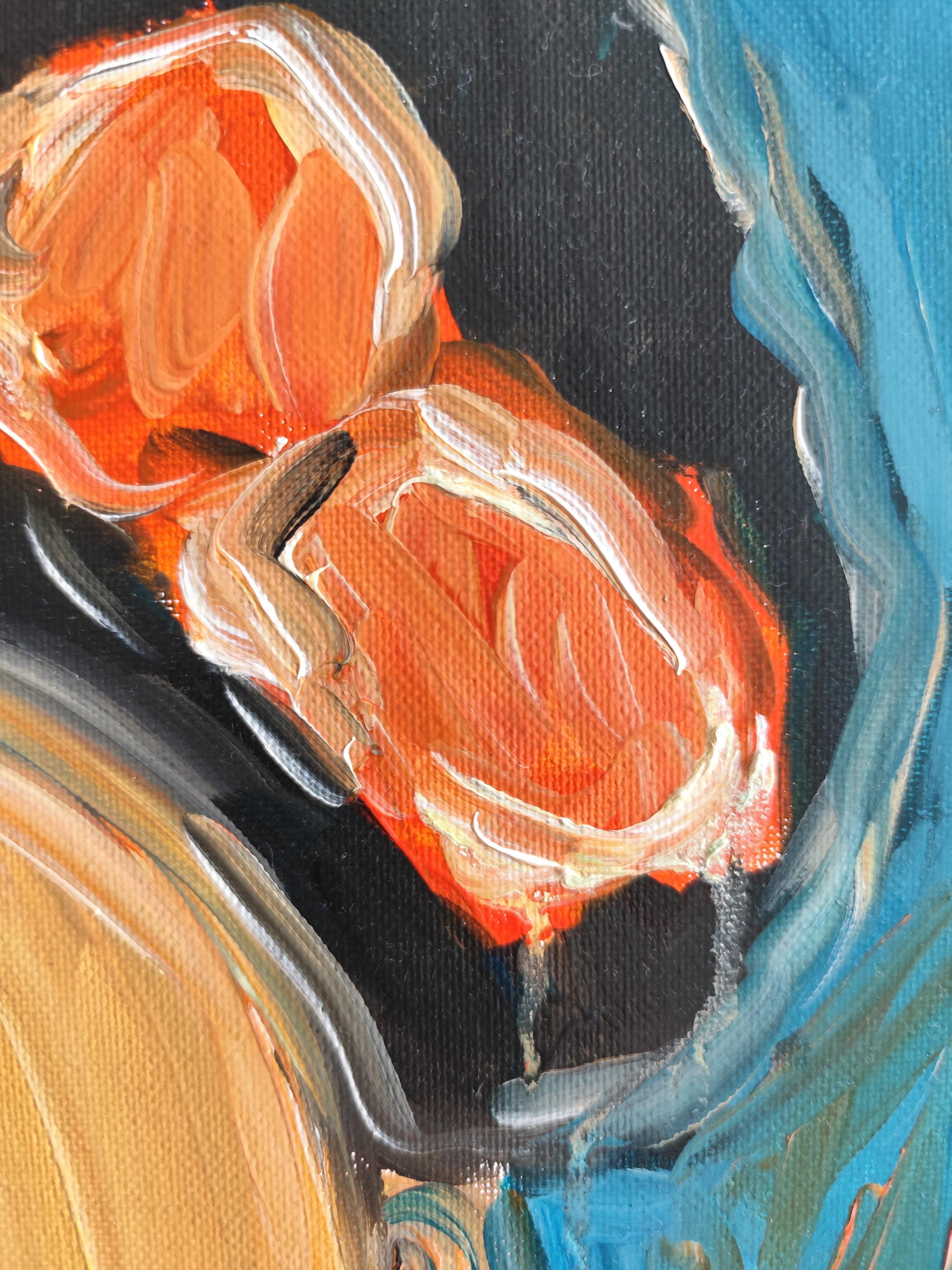 Abstract impressionist portrait of Frida Kahlo 