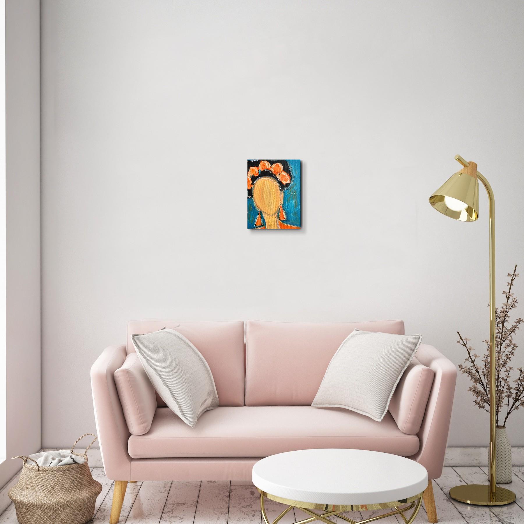 Abstract impressionist portrait of Frida Kahlo 