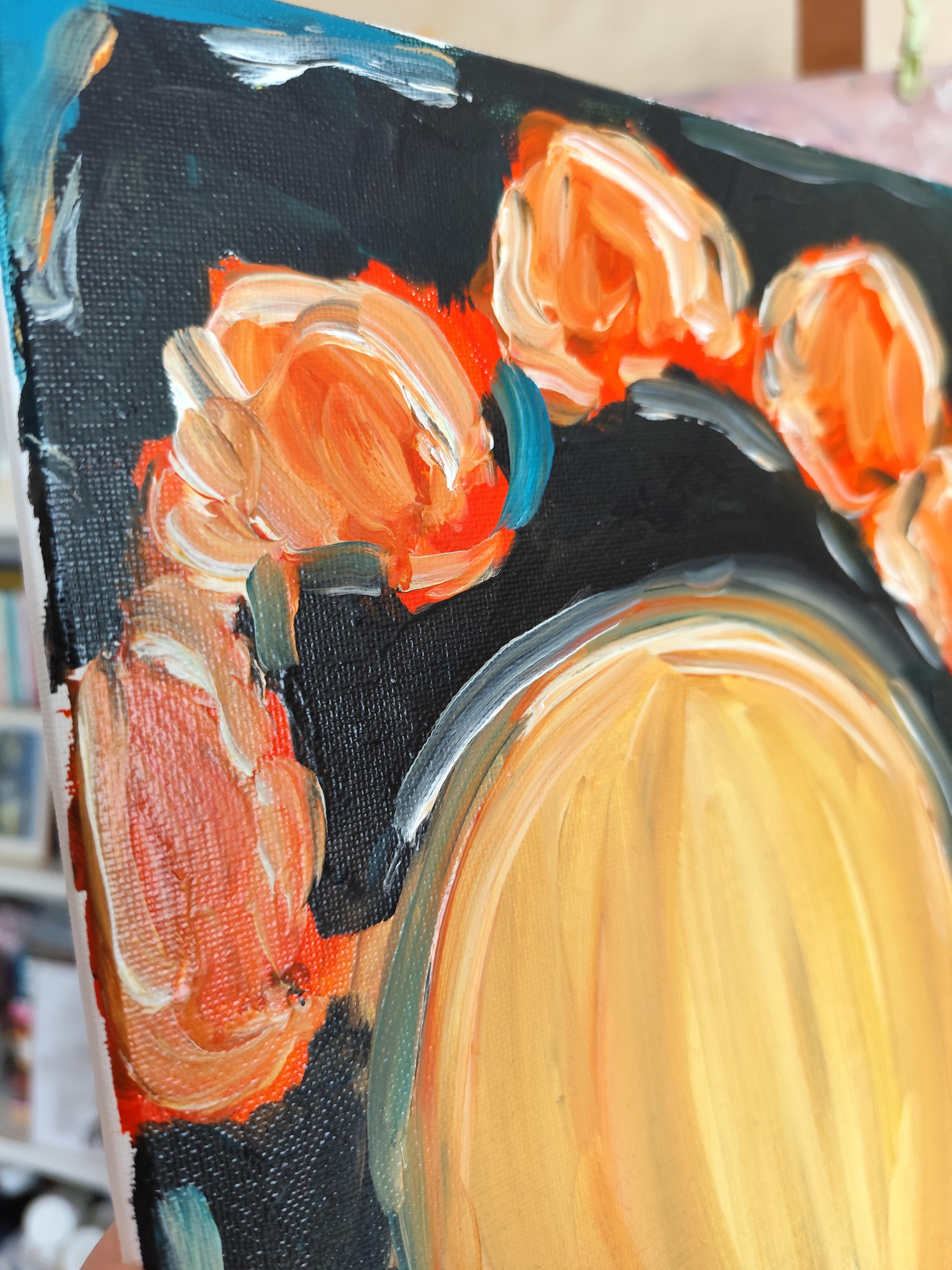 Abstract impressionist portrait of Frida Kahlo 