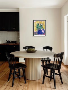 "Blue and gold" Contemporary figurative still life abstract acrylic painting
