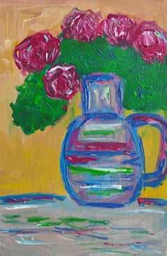 Quadro impressionista di bouquet floreale su tela ""Bouquet di rose"".