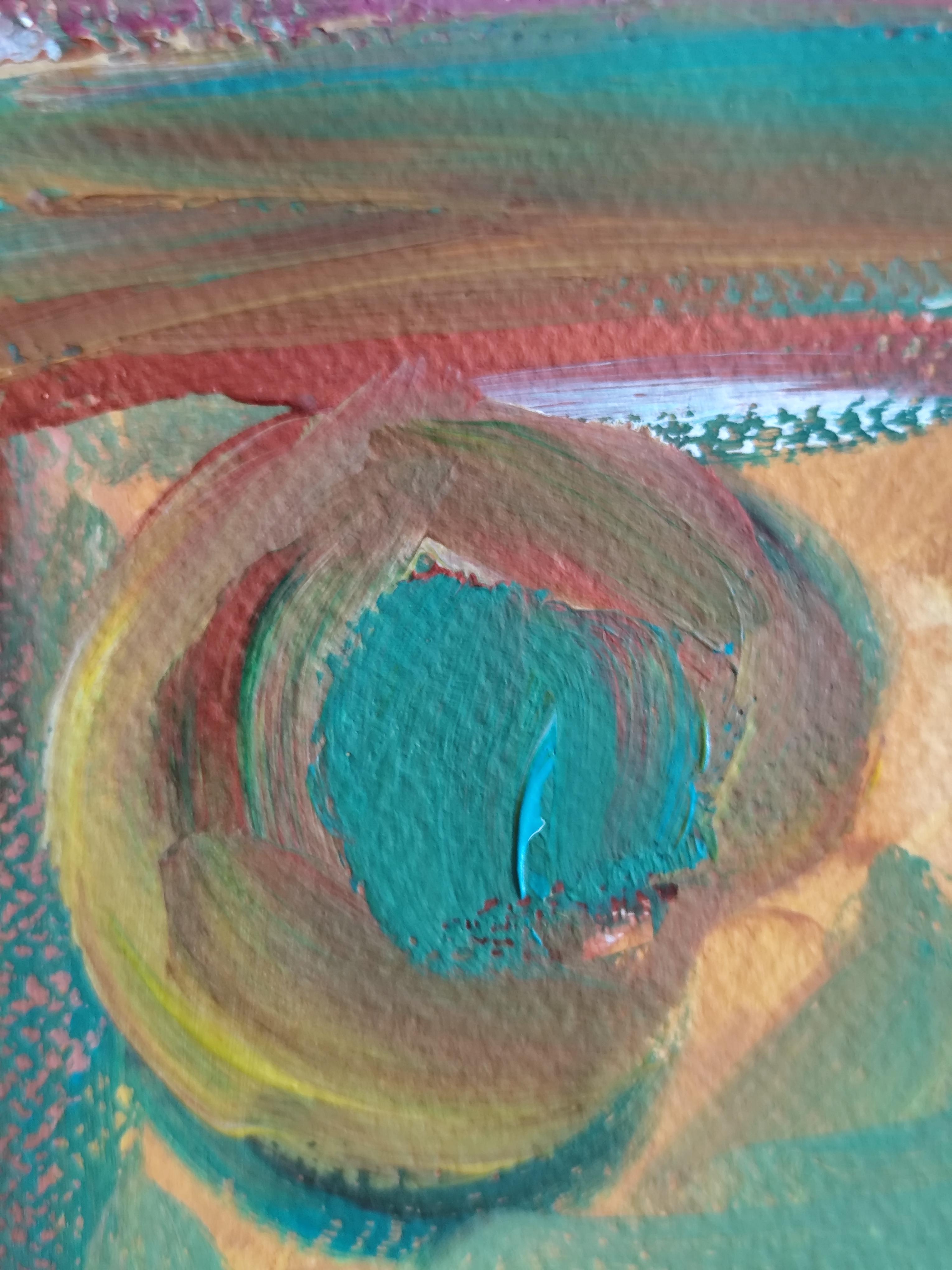 Retrato de mujer expresivo abstracto contemporáneo pintura acrílica sobre papel en venta 14