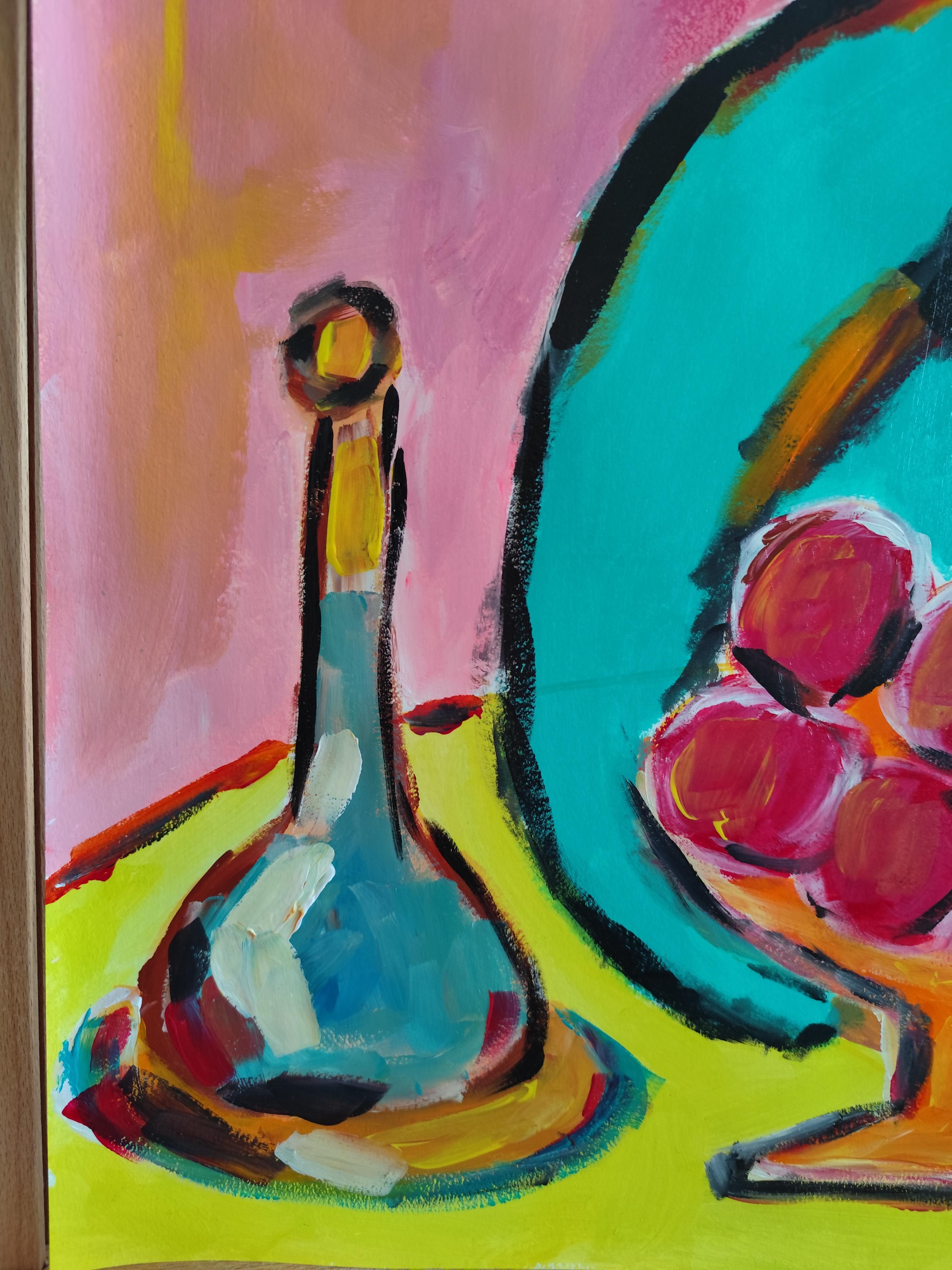 Contemporary abstrakt  Acrylbild einer Frau 