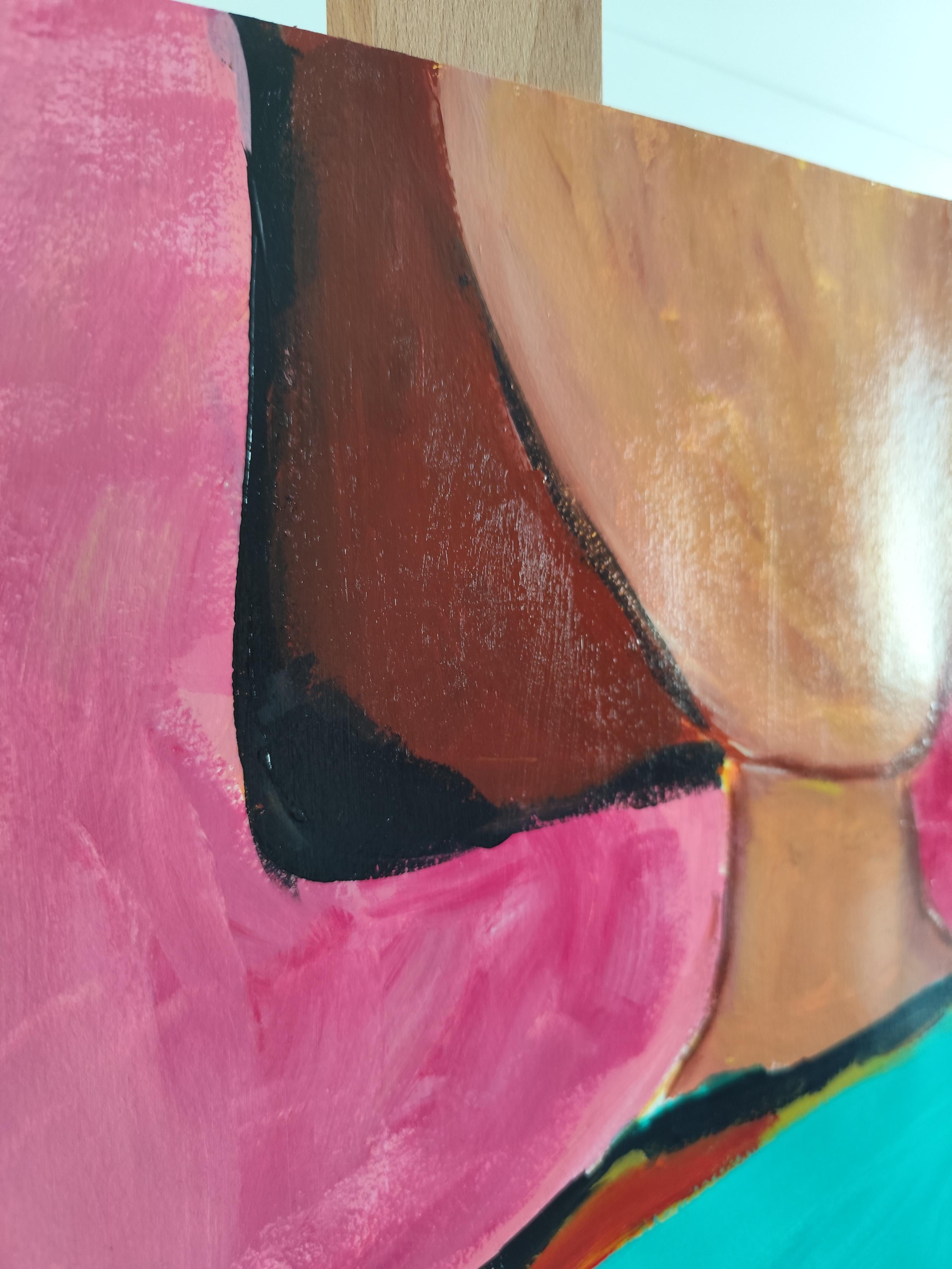 Contemporary abstrakt  Acrylbild einer Frau 