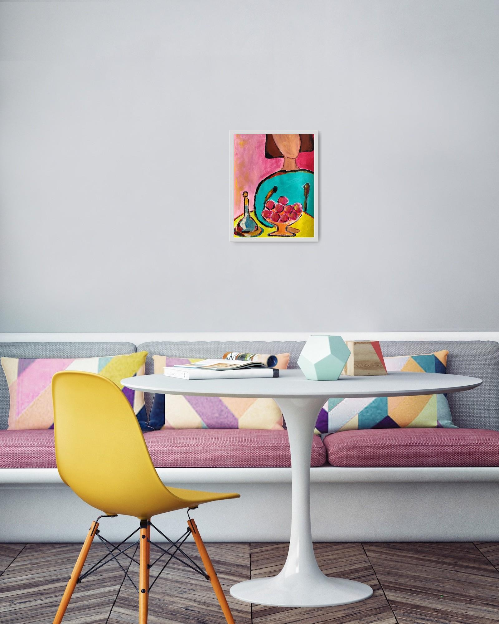 Contemporary abstrakt  Acrylbild einer Frau 