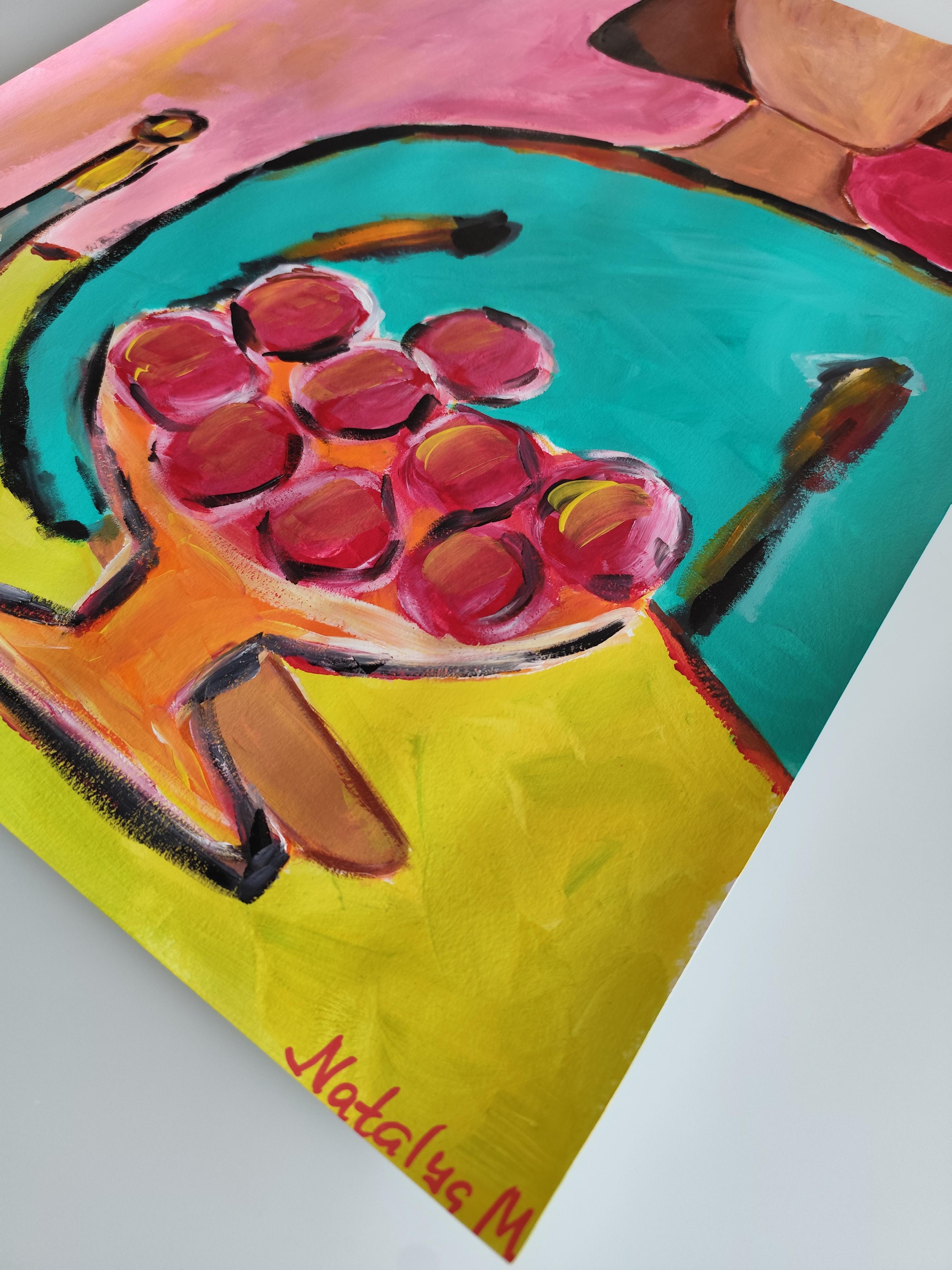 Contemporary abstrakt  Acrylbild einer Frau 