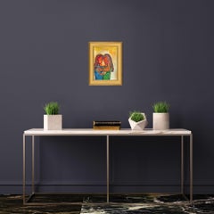 Contemporary abstract portrait of two women acrylic painting "Empowered Unity"