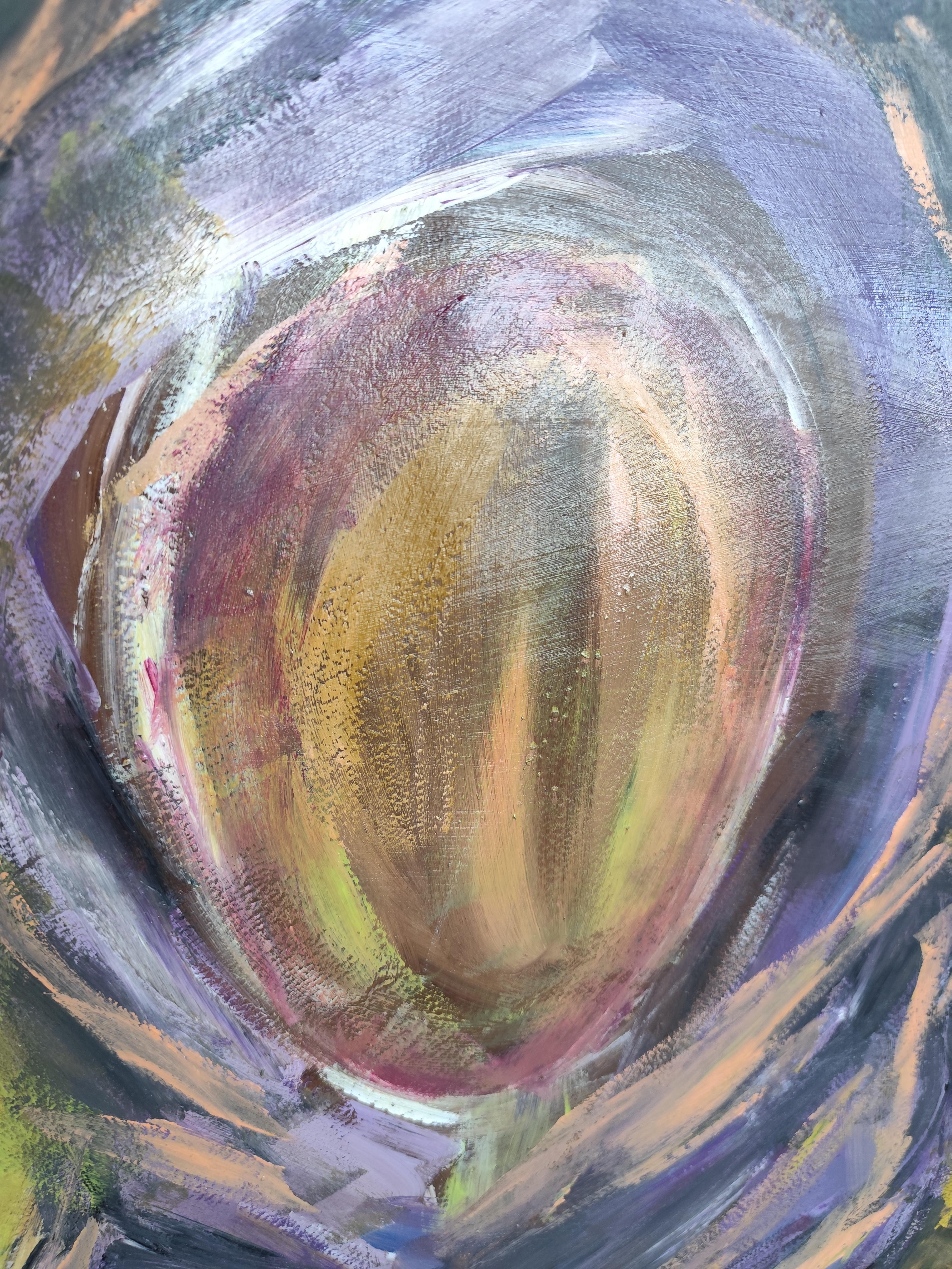 Peinture acrylique abstraite contemporaine portrait de femme sur papier en vente 7