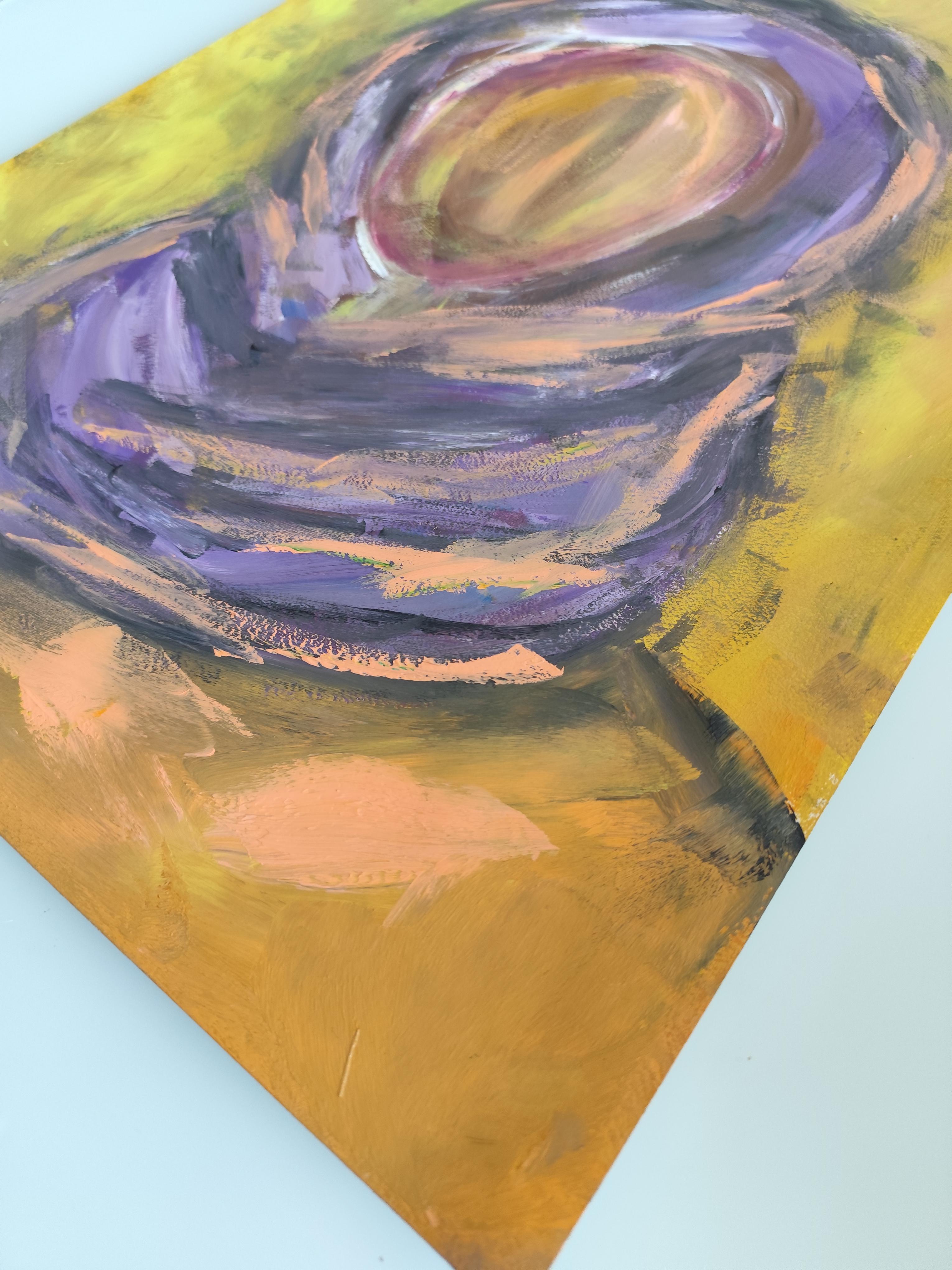 Peinture acrylique abstraite contemporaine portrait de femme sur papier en vente 10