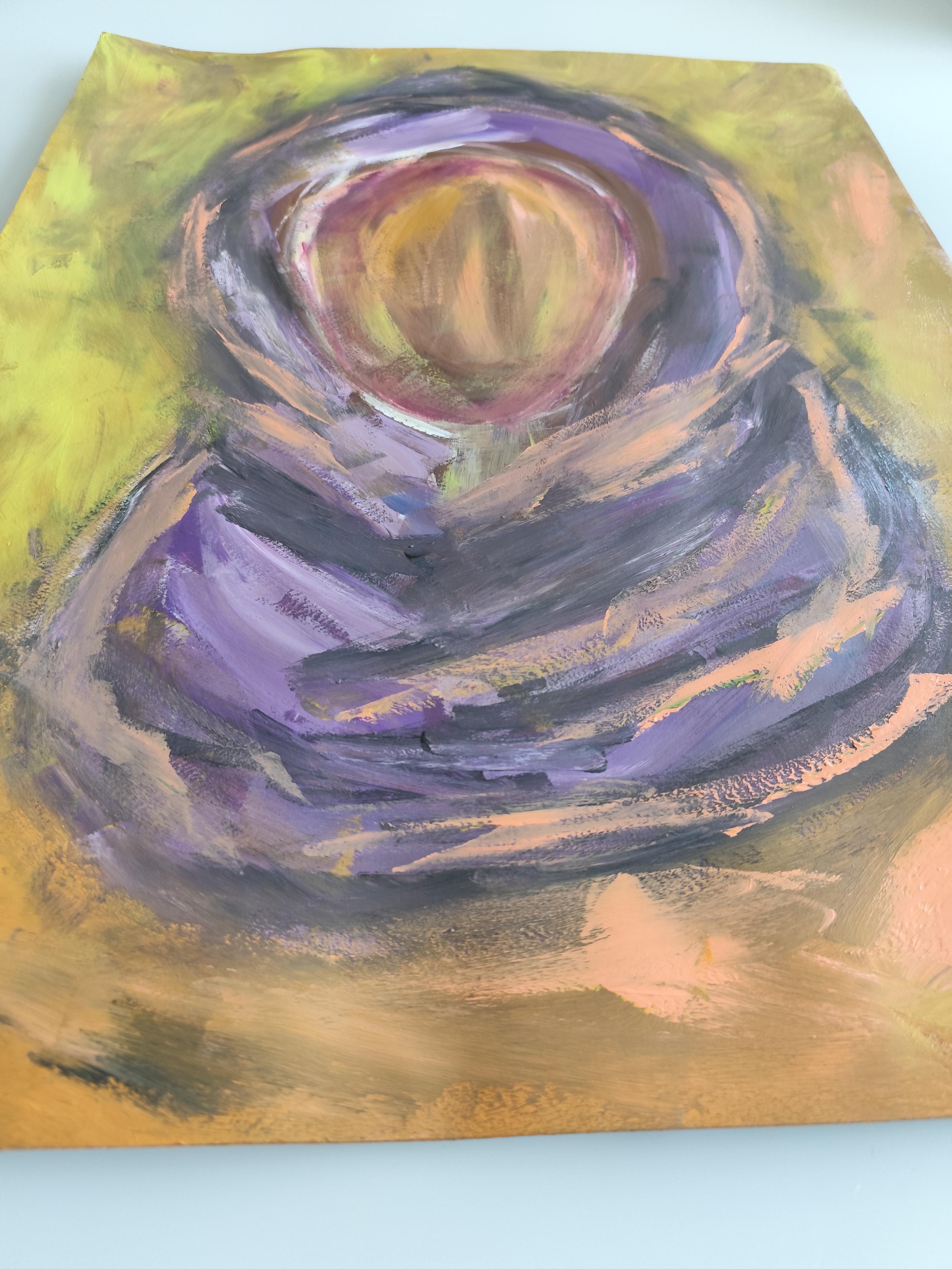 Peinture acrylique abstraite contemporaine portrait de femme sur papier en vente 11