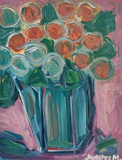 Peinture à l'huile contemporaine abstraite expressionniste florale "Beauté dans le bouquet"