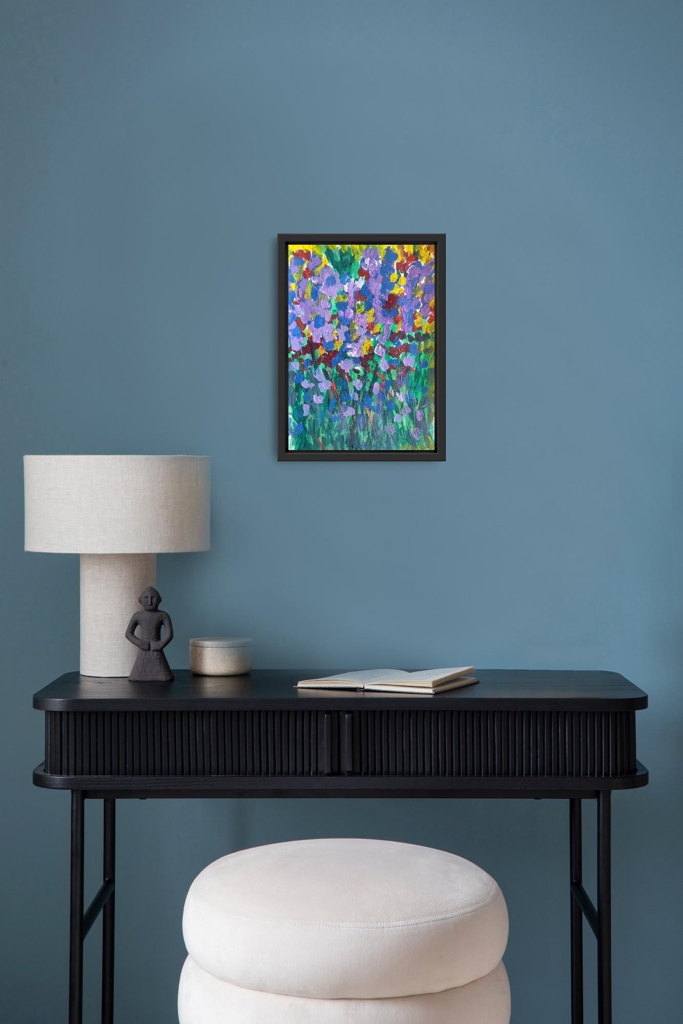 Zeitgenössisches abstraktes expressionistisches Blumengemälde 
