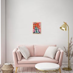 Contemporary abstract expressionist floral painting *Orange petals in bloom"