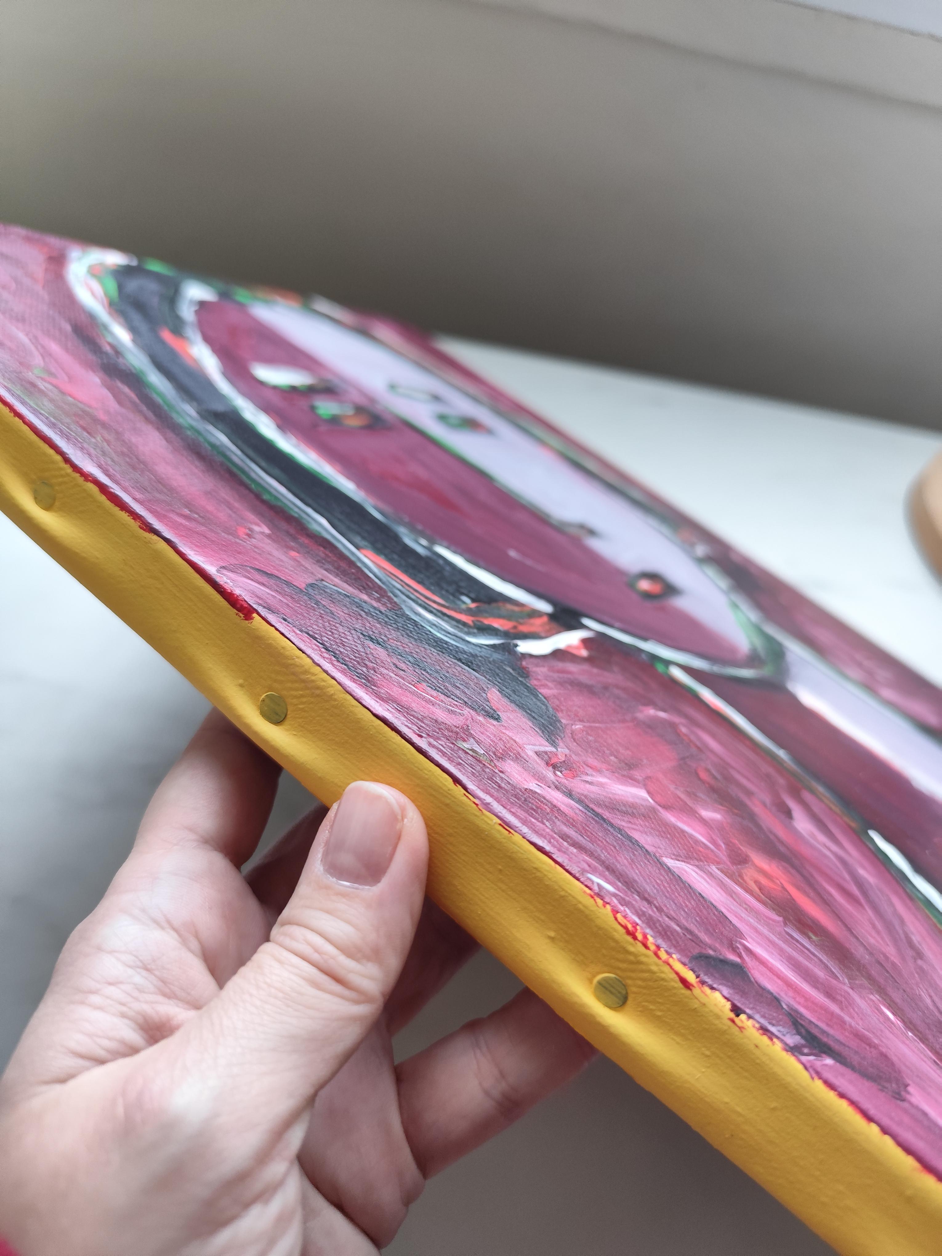 Zeitgenössisches abstraktes expressionistisches Menschenporträt auf Leinwand 