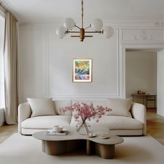 Contemporary abstract expressionist landscape nature on paper "Infinite bloom"