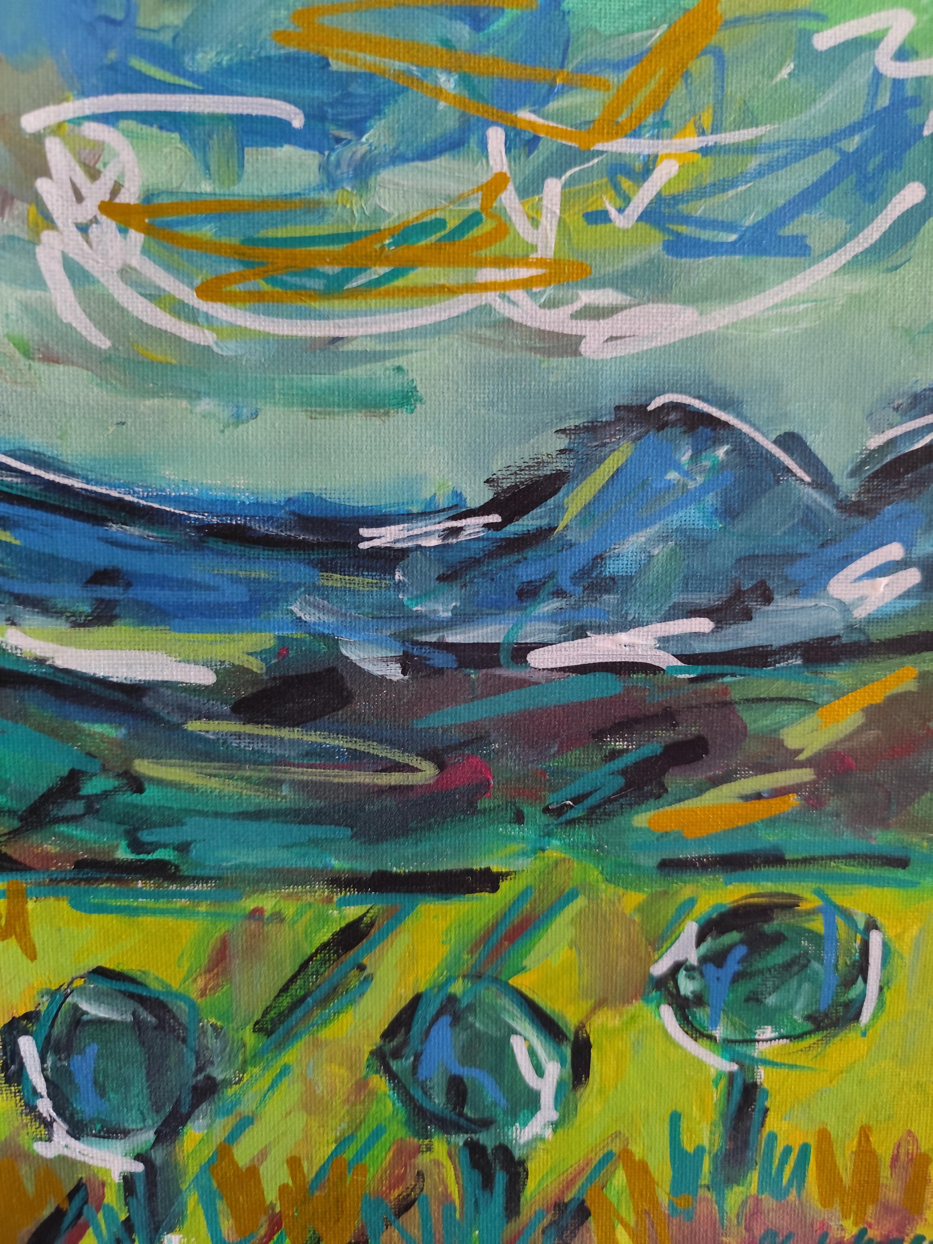 Contemporary abstract expressionist landscape painting 