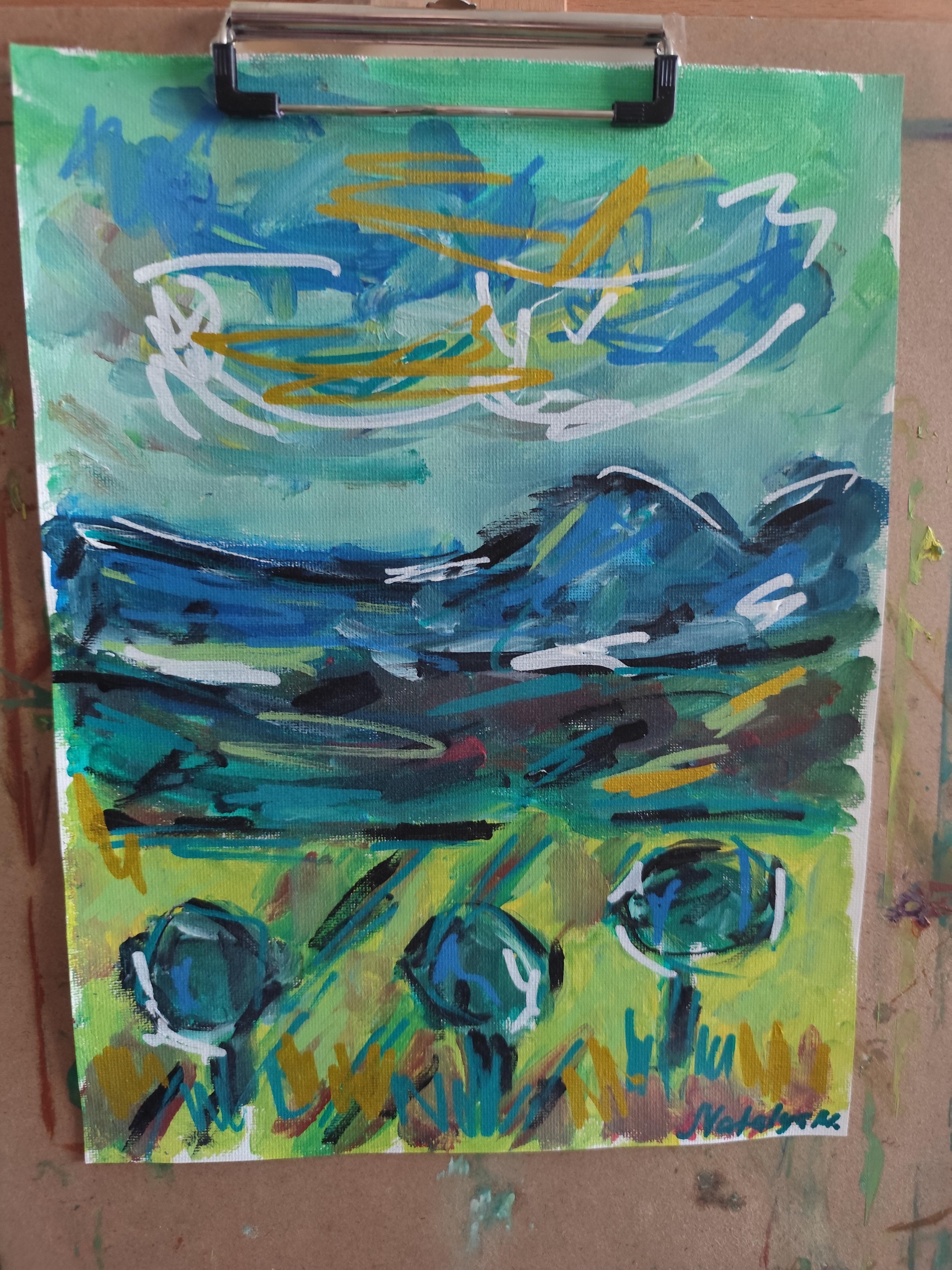 Contemporary abstract expressionist landscape painting 