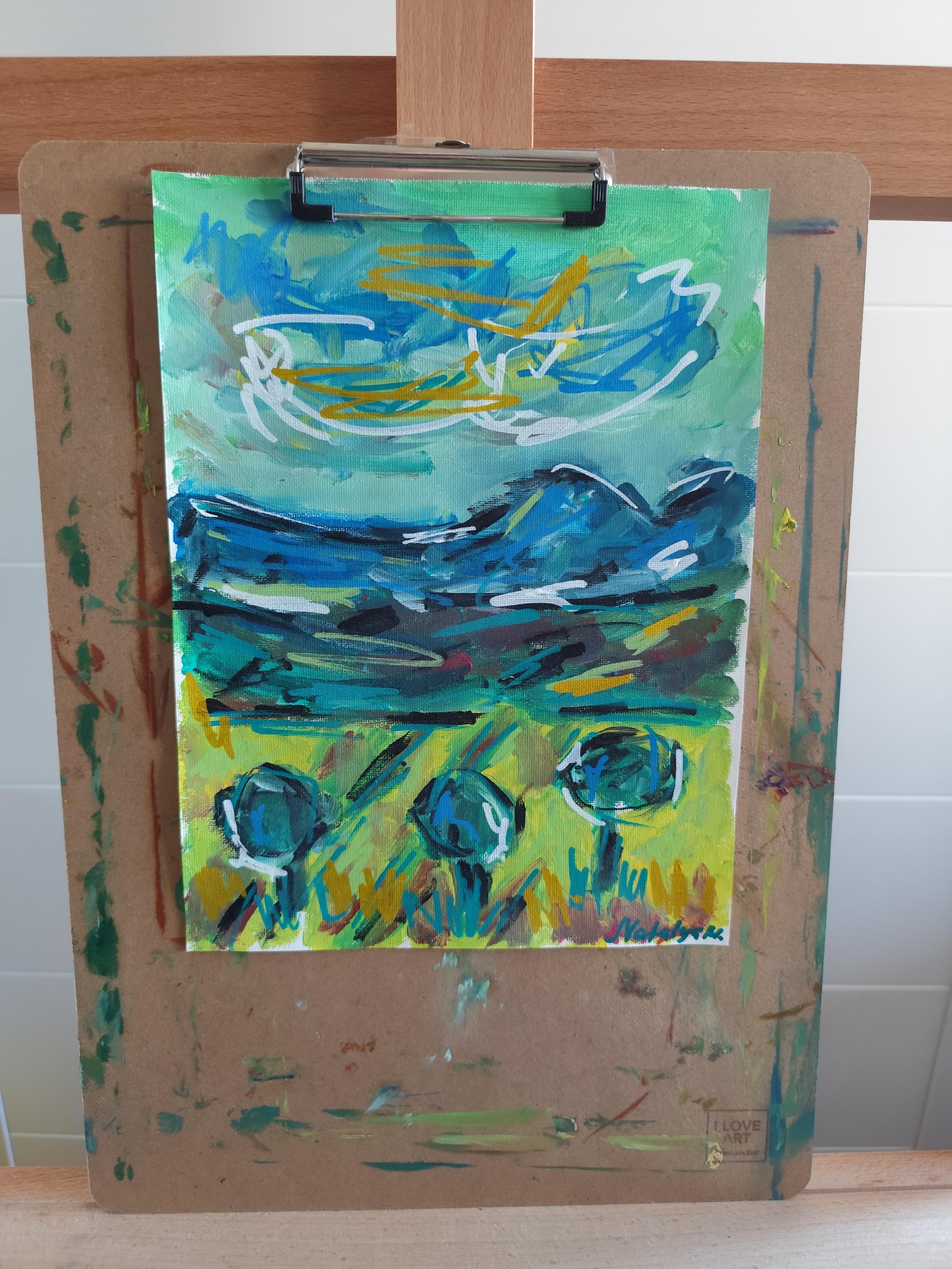 Contemporary abstract expressionist landscape painting 