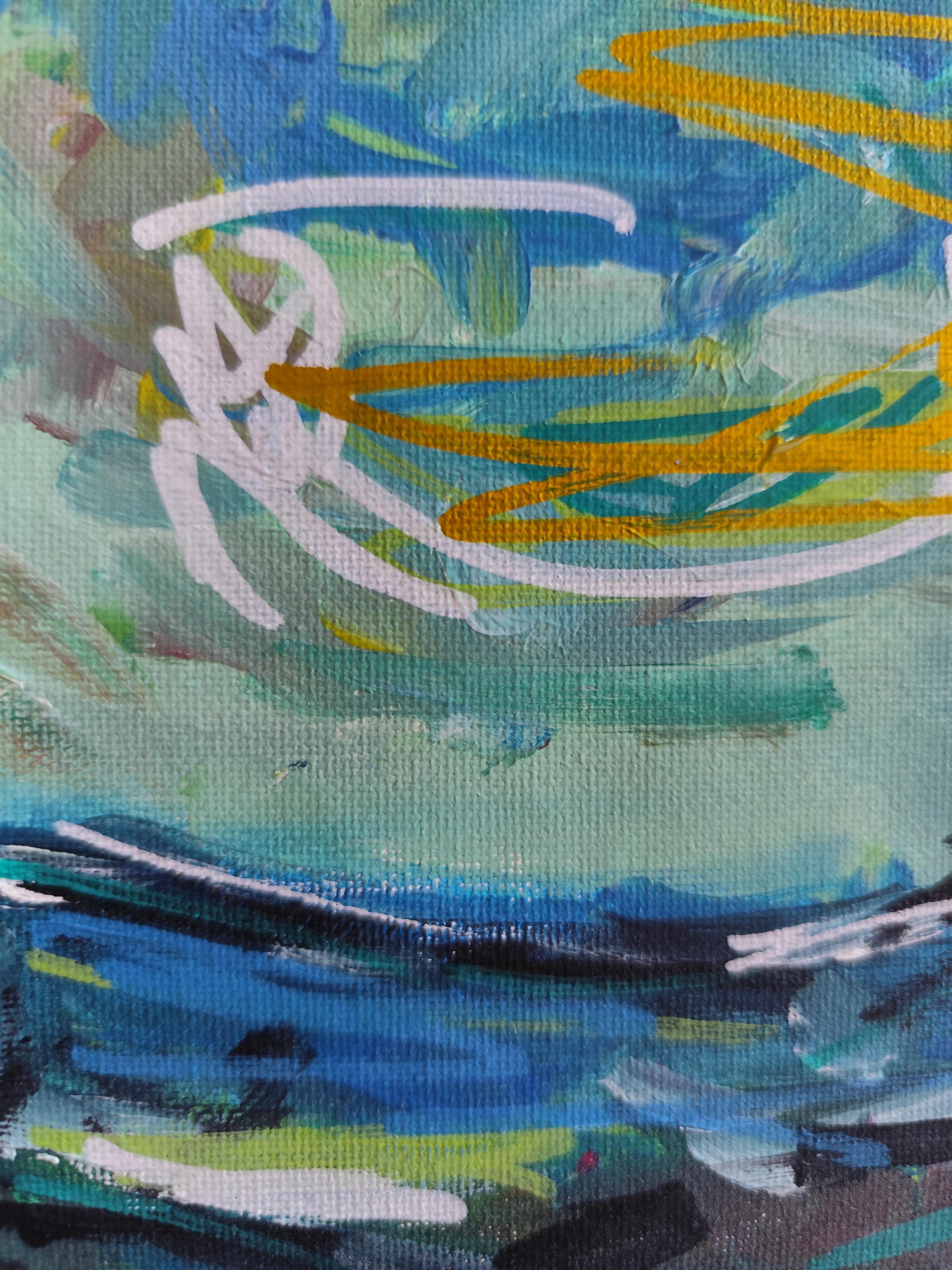 Contemporary abstract expressionist landscape painting 