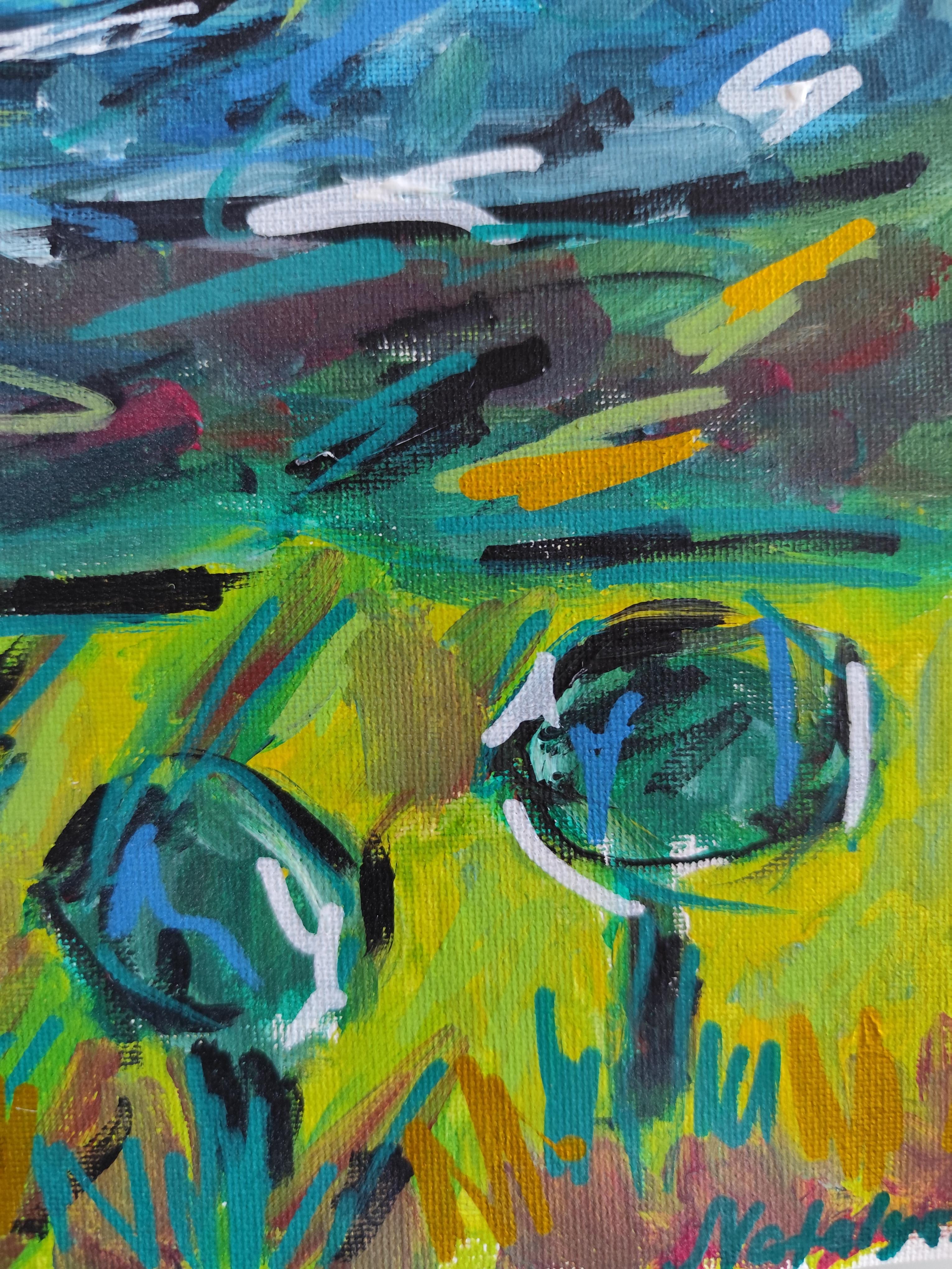 Contemporary abstract expressionist landscape painting 